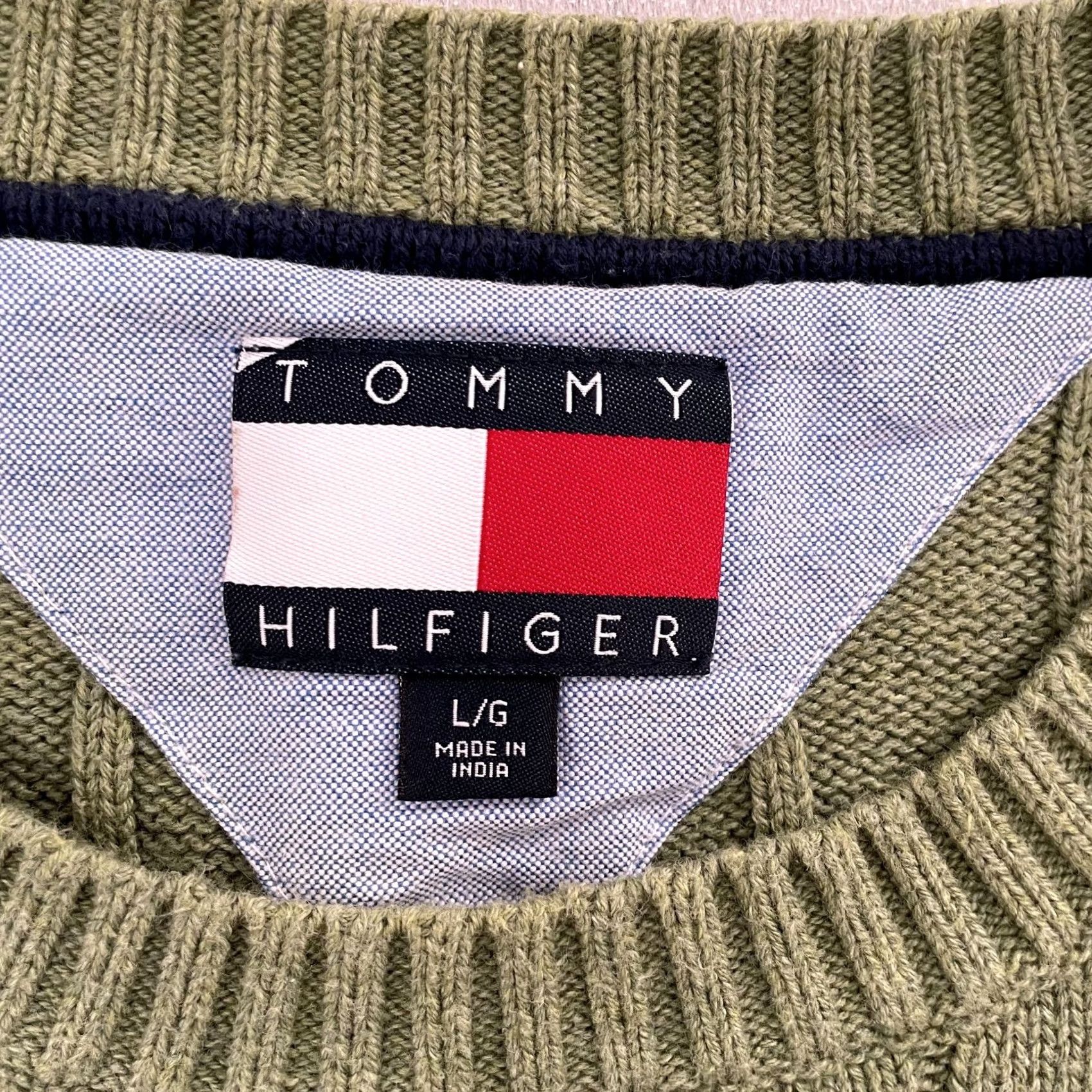 Tommy Hilfiger VINTAGE Tommy Hilfiger Sweater Adult Large Crew Neck Cable Knit Mens Size US L / EU 52-54 / 3 - 5 Thumbnail