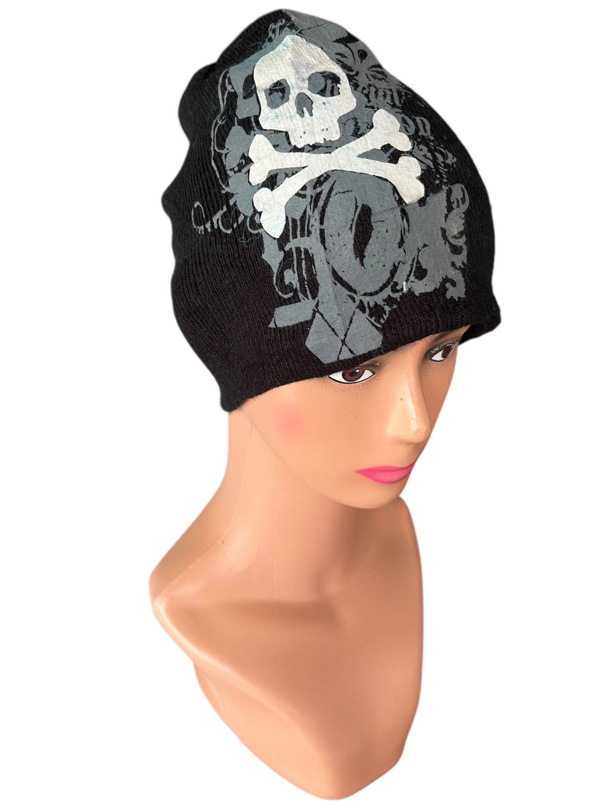 14th Addiction Skull Tattoo Japanese Punk Bondage Style Beanie Hats Size ONE SIZE - 2 Thumbnail