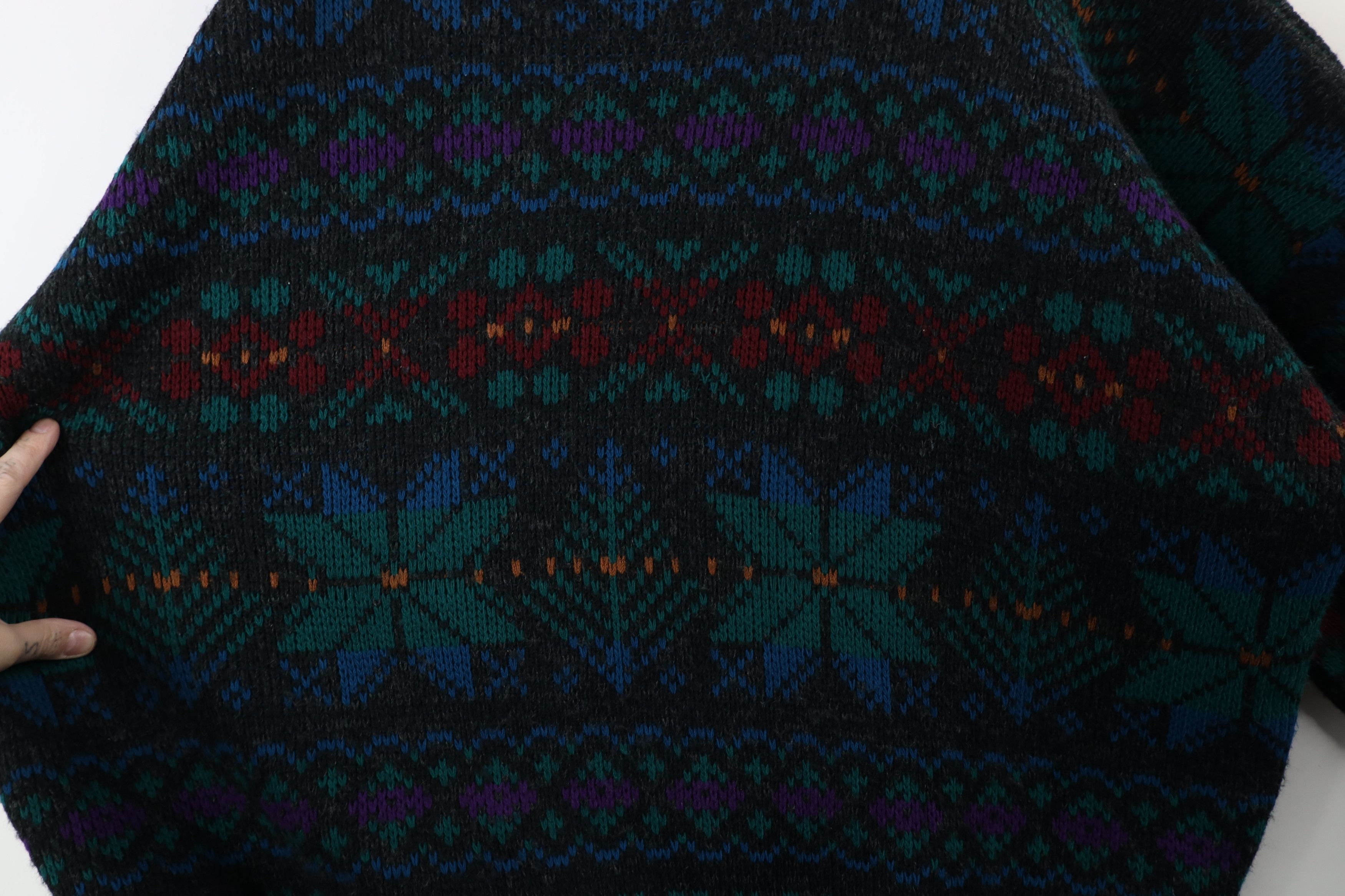 Vintage Vintage 90s Streetwear Fair Isle Knit Crewneck Sweater USA Size US XXL / EU 58 / 5 - 6 Thumbnail
