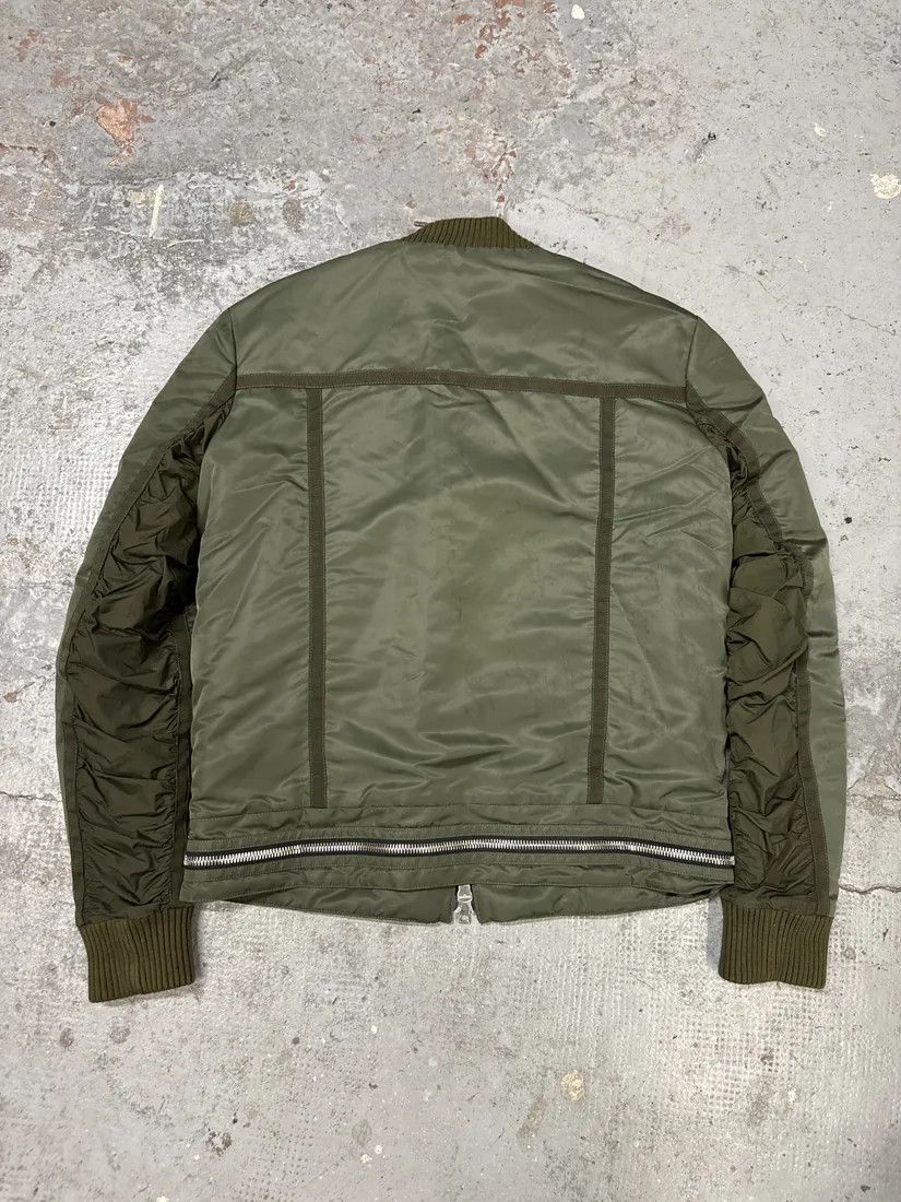 Balmain × Designer × Vintage 2010s Balmain Multi Zips Aviator Green Bomber Jacket Size US M / EU 48-50 / 2 - 2 Thumbnail