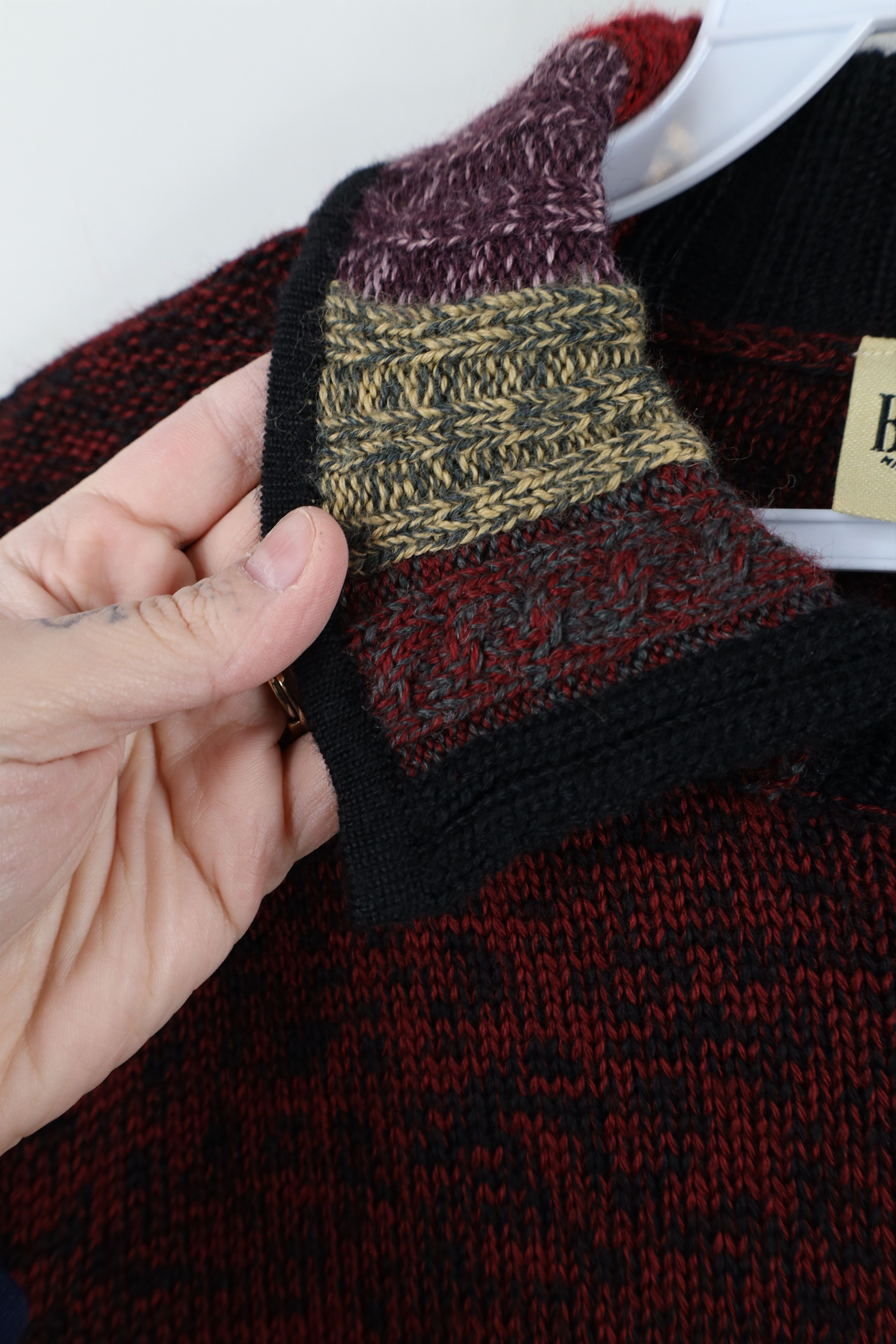 Vintage Vintage 90s Streetwear Wool Blend Knit Collared Sweater Red Size M / US 6-8 / IT 42-44 - 5 Thumbnail