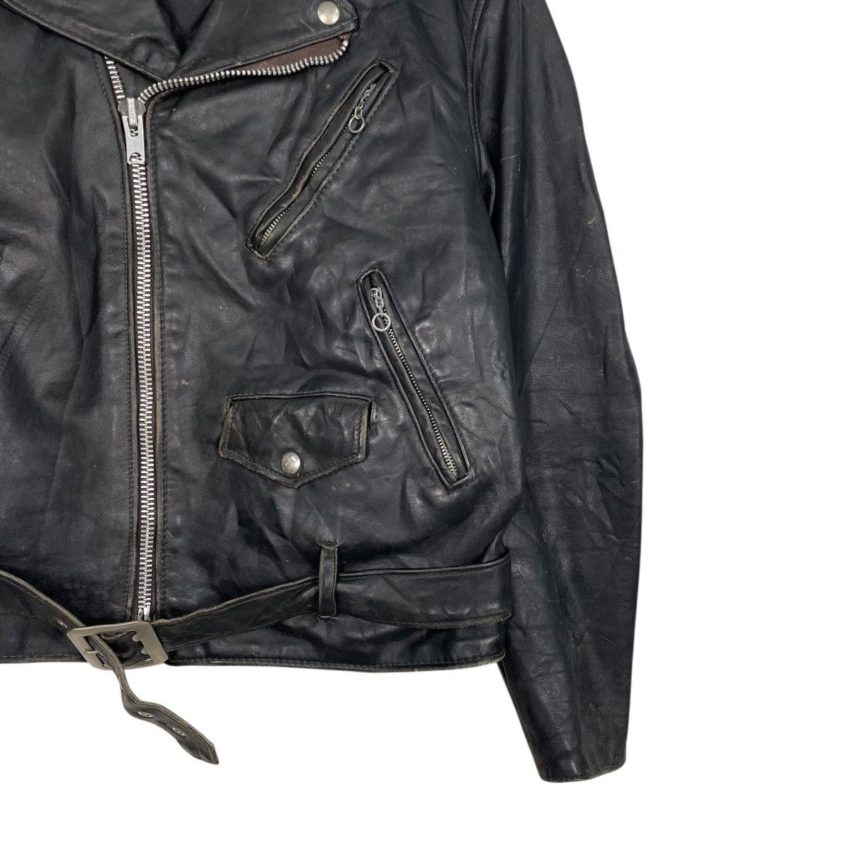 Schott Vtg 80s Schott Perfecto Double Colar Biker Leather Jacket Size US M / EU 48-50 / 2 - 4 Thumbnail