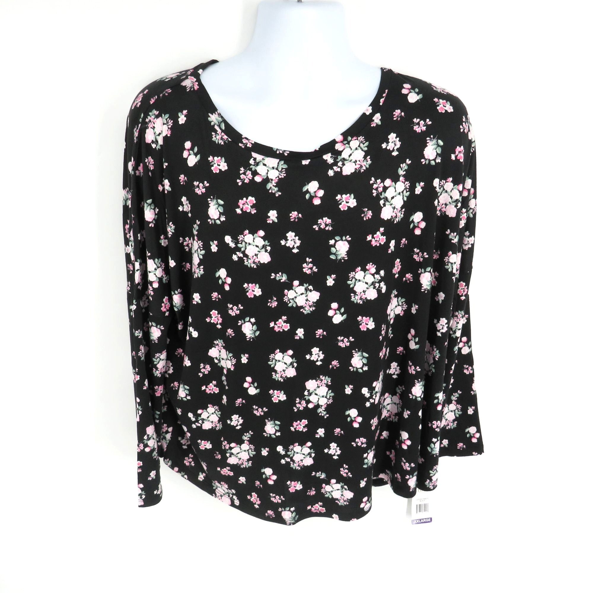 Other Flora Nikrooz XXL Floral Pajama Set Black With Pink & White Size ONE SIZE - 2 Thumbnail