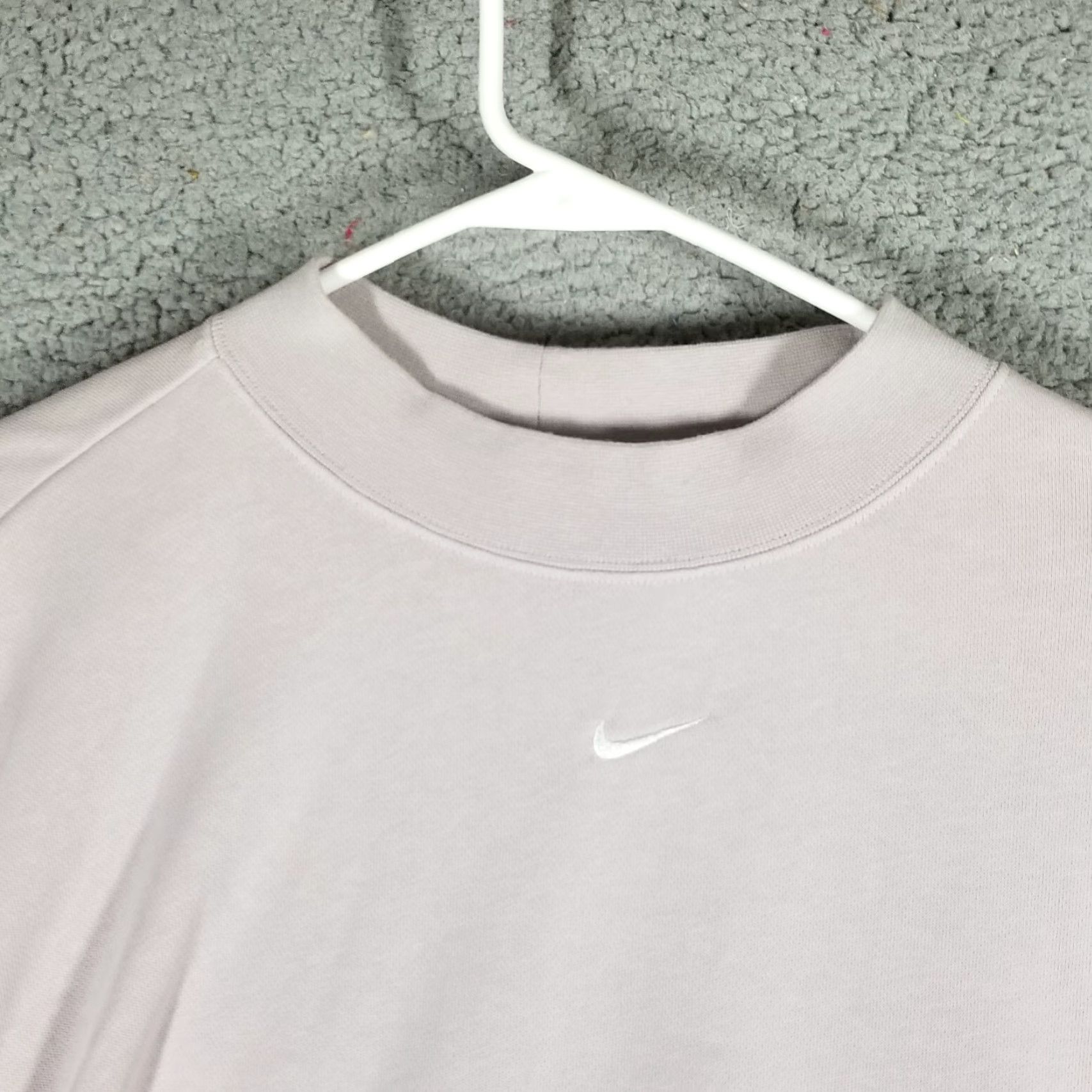 Nike VINTAGE Nike Women's Cotton Fleece Pullover Cropped Sweatshirt Crew Neck Long Sleeve Ivory Activewear Gym 2X Size XXL / US 16-18 / IT 52-54 - 3 Thumbnail