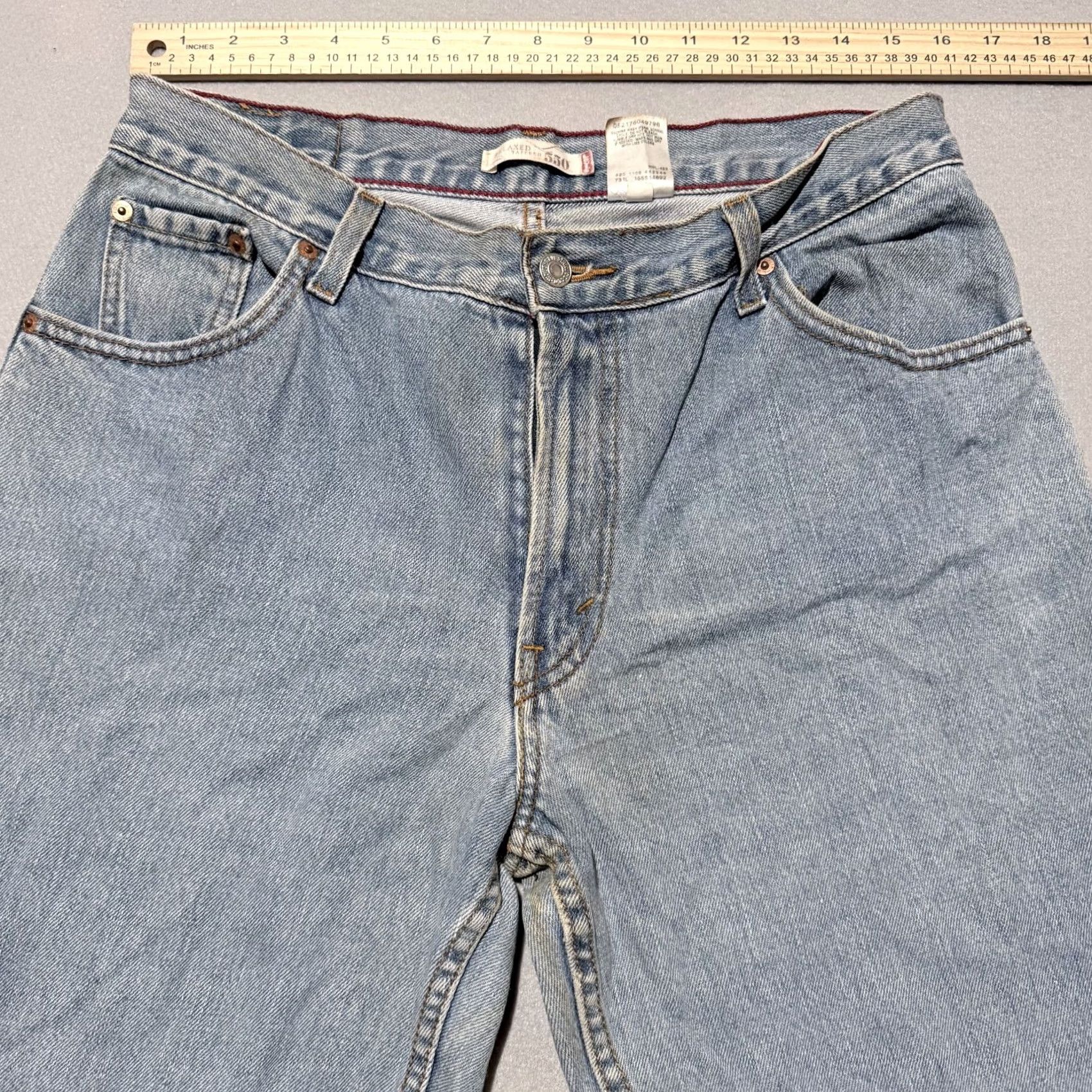 Levi's Levi's Jeans Womens Light Blue 550 Relaxed Tapered High-Rise 14L Denim 30in Inseam Buttons Zip 5-Pocket City 90s Vintage Women's Jeans Size 36" / US 14 / IT 50 - 3 Thumbnail