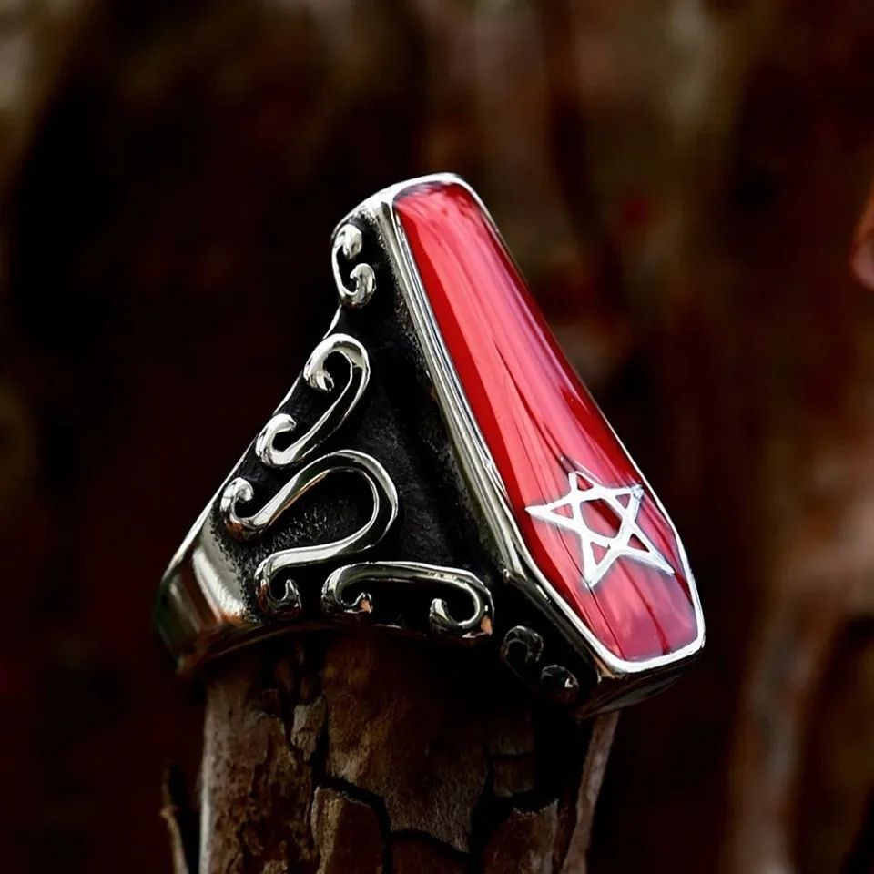 Jewelry Gothic Vintage Unique Coffin Ring Size ONE SIZE - 6 Thumbnail