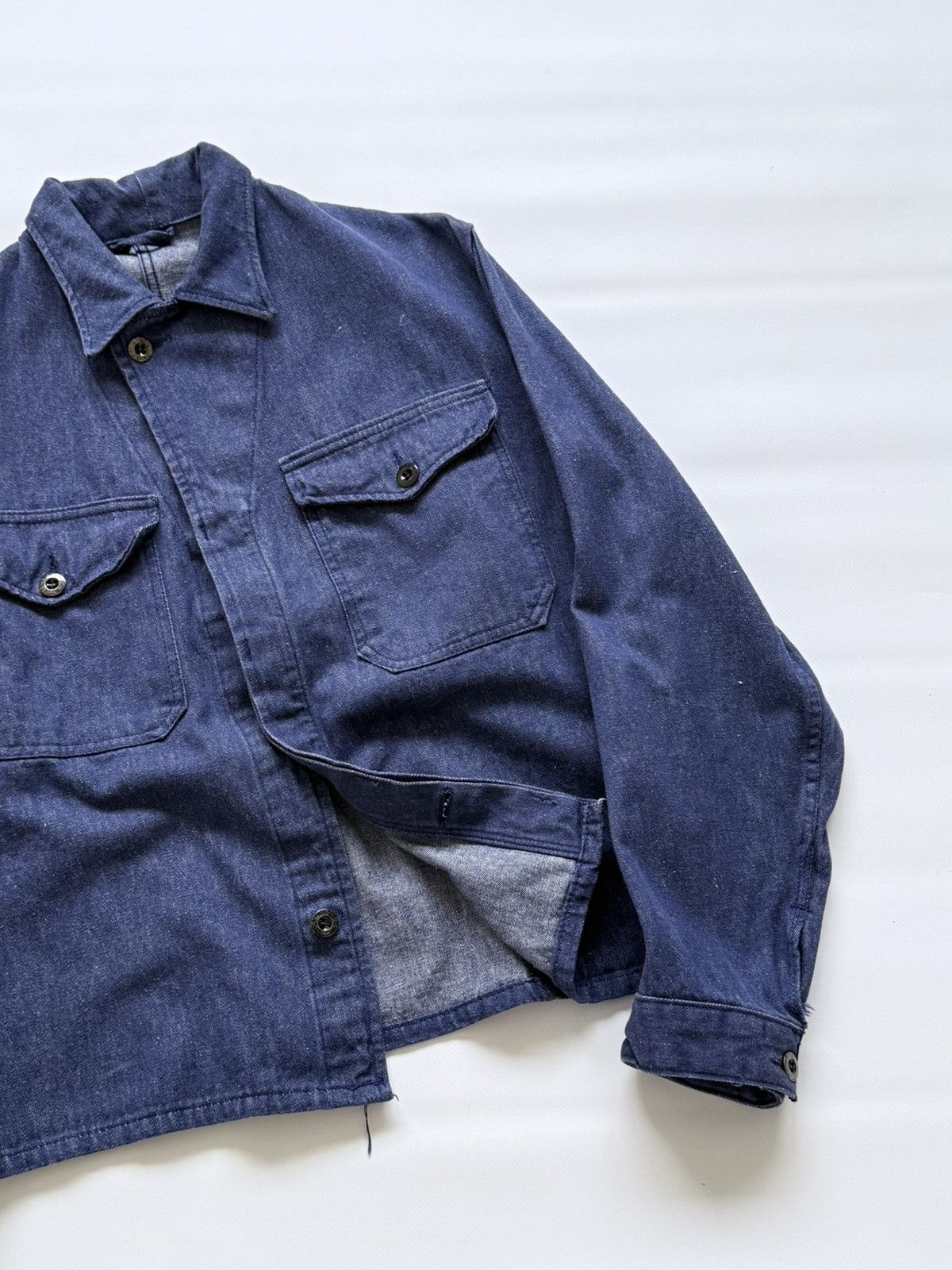 Le Laboureur Vintage 60s French Workwear Denim Sanfor Chore Jacket Size US M / EU 48-50 / 2 - 2 Thumbnail
