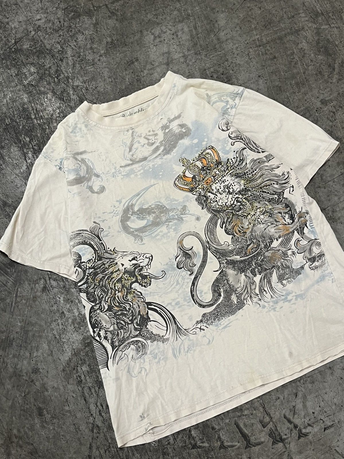 Ed Hardy × Vintage Ed hardy style y2k tee shirt hype rare skater grunge Size US L / EU 52-54 / 3 - 2 Thumbnail