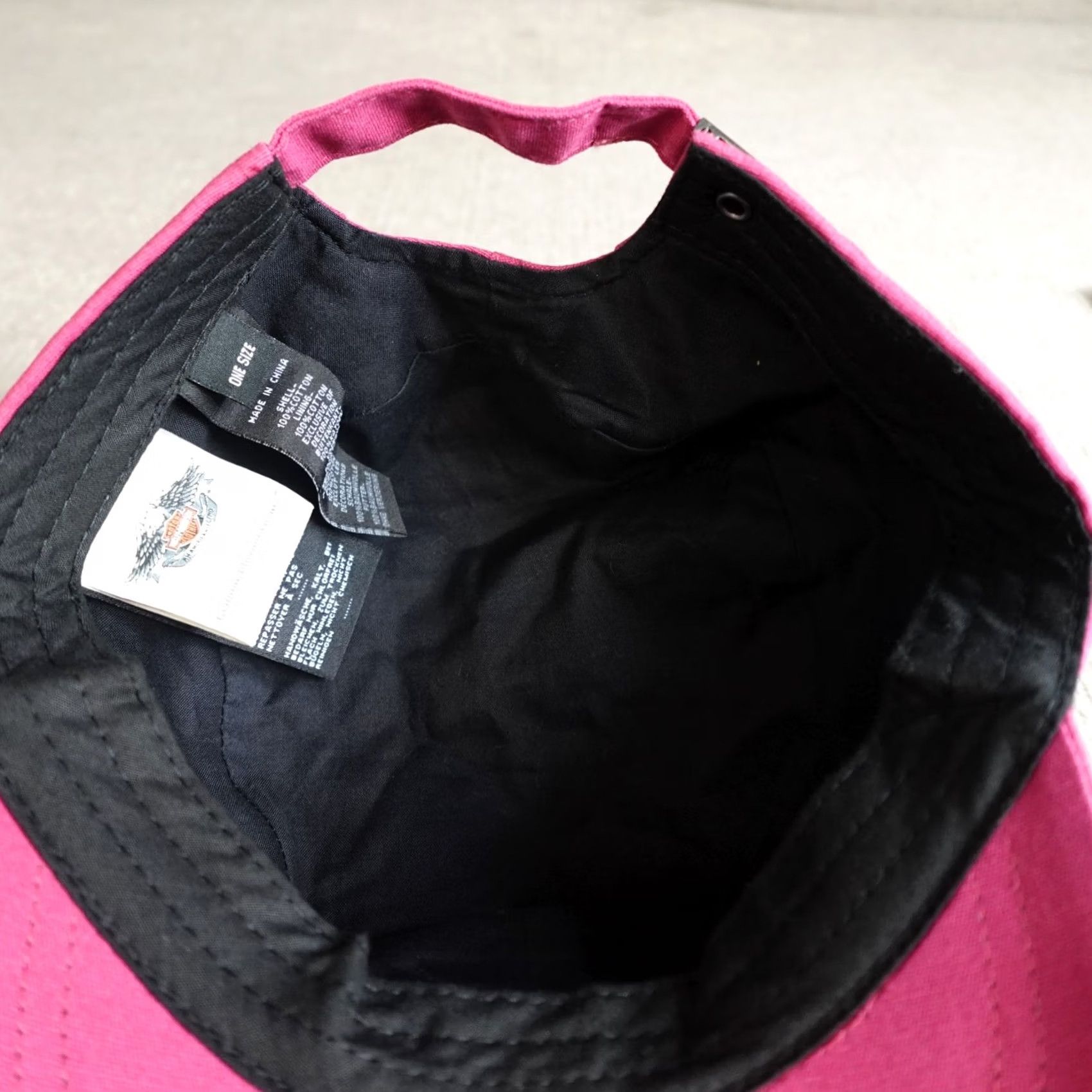Harley Davidson Harley-Davidson Hat Strapback Pink Cotton Official Patrol Cap Womens Cap Casual One Size Pink Embroidered Adjustable Sport Army Cap Women Size ONE SIZE - 2 Thumbnail