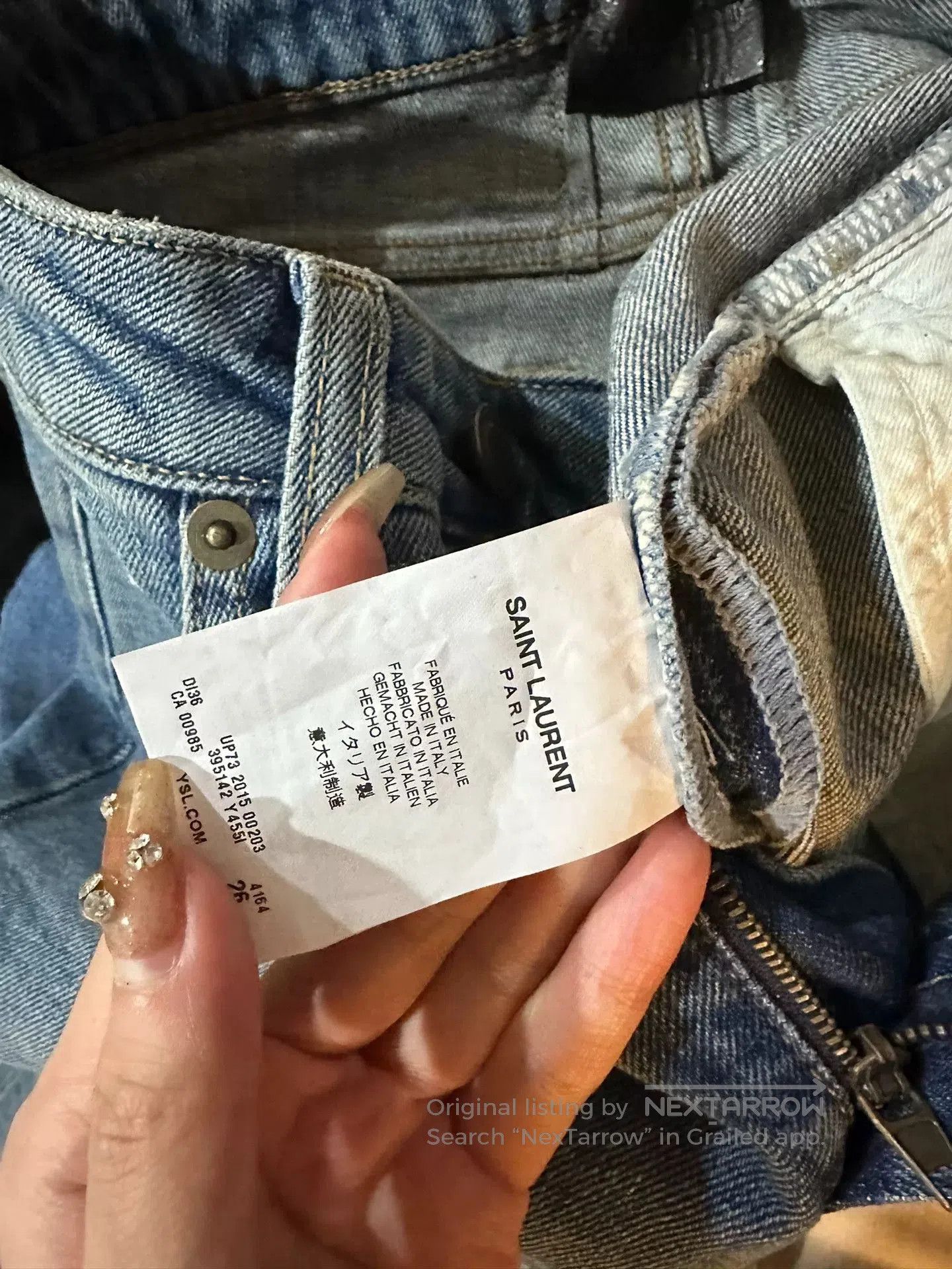 Saint Laurent Paris Saint Laurent Light Blue Washed Jeans. Size 26" / US 2 / IT 38 - 2 Thumbnail