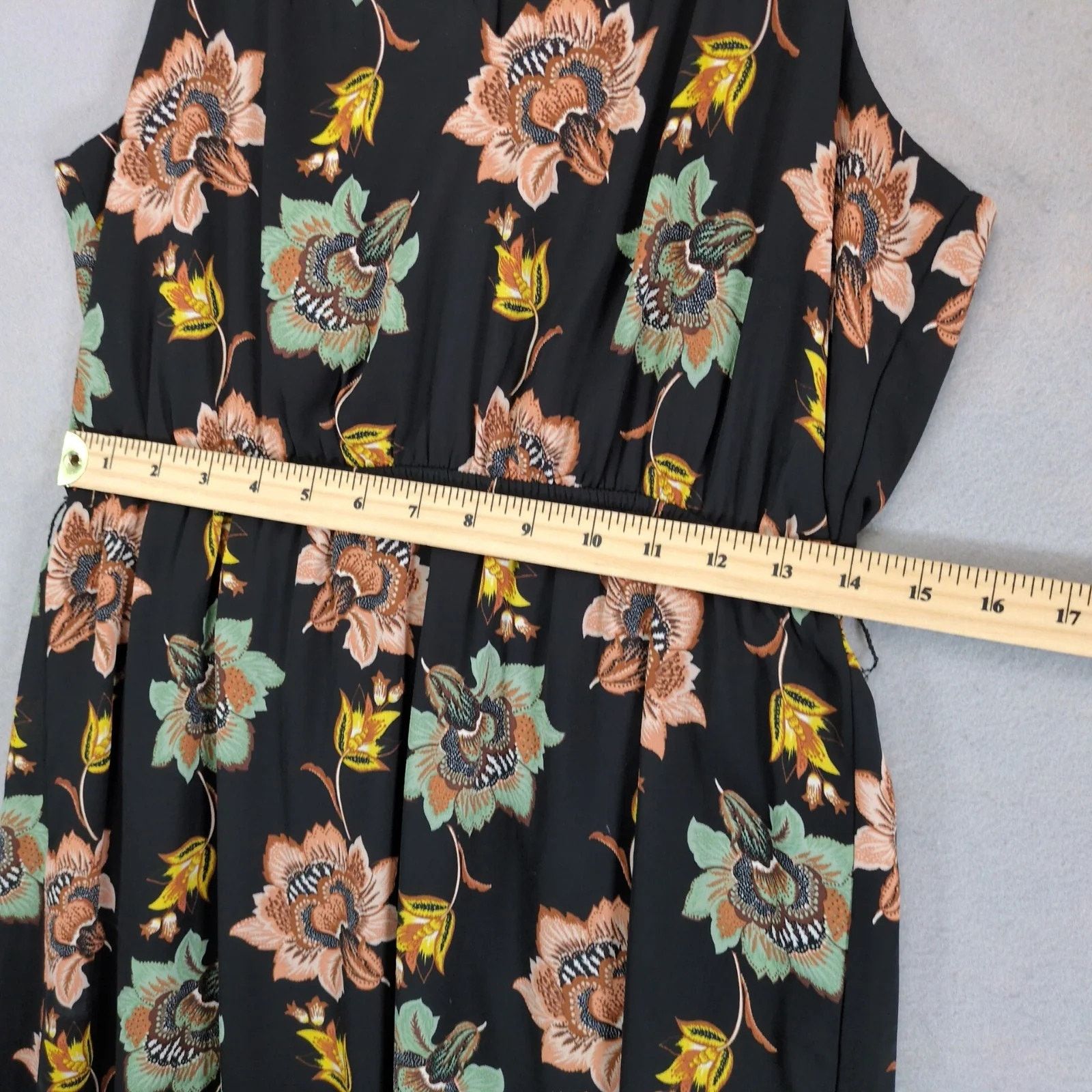 Other DR2 Black Floral High-Low Sleeveless Dress M Flowy Rayon Size M / US 6-8 / IT 42-44 - 9 Thumbnail