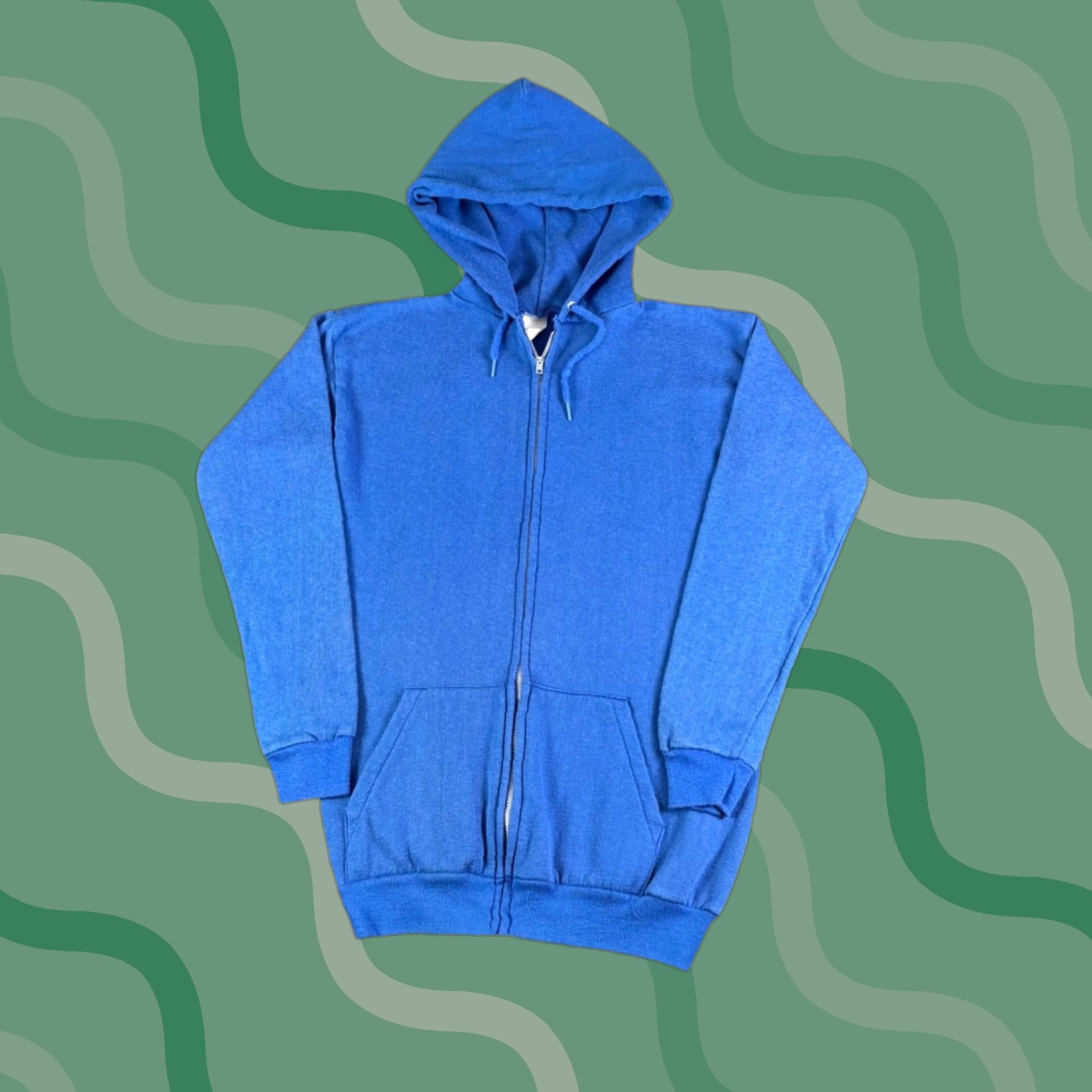 Vintage VINTAGE Blue Athletic Zip Up Hoodie Sweatshirt Men’s Medium 80s USA Full Zip Hoodie Size US M / EU 48-50 / 2 - 1 Thumbnail