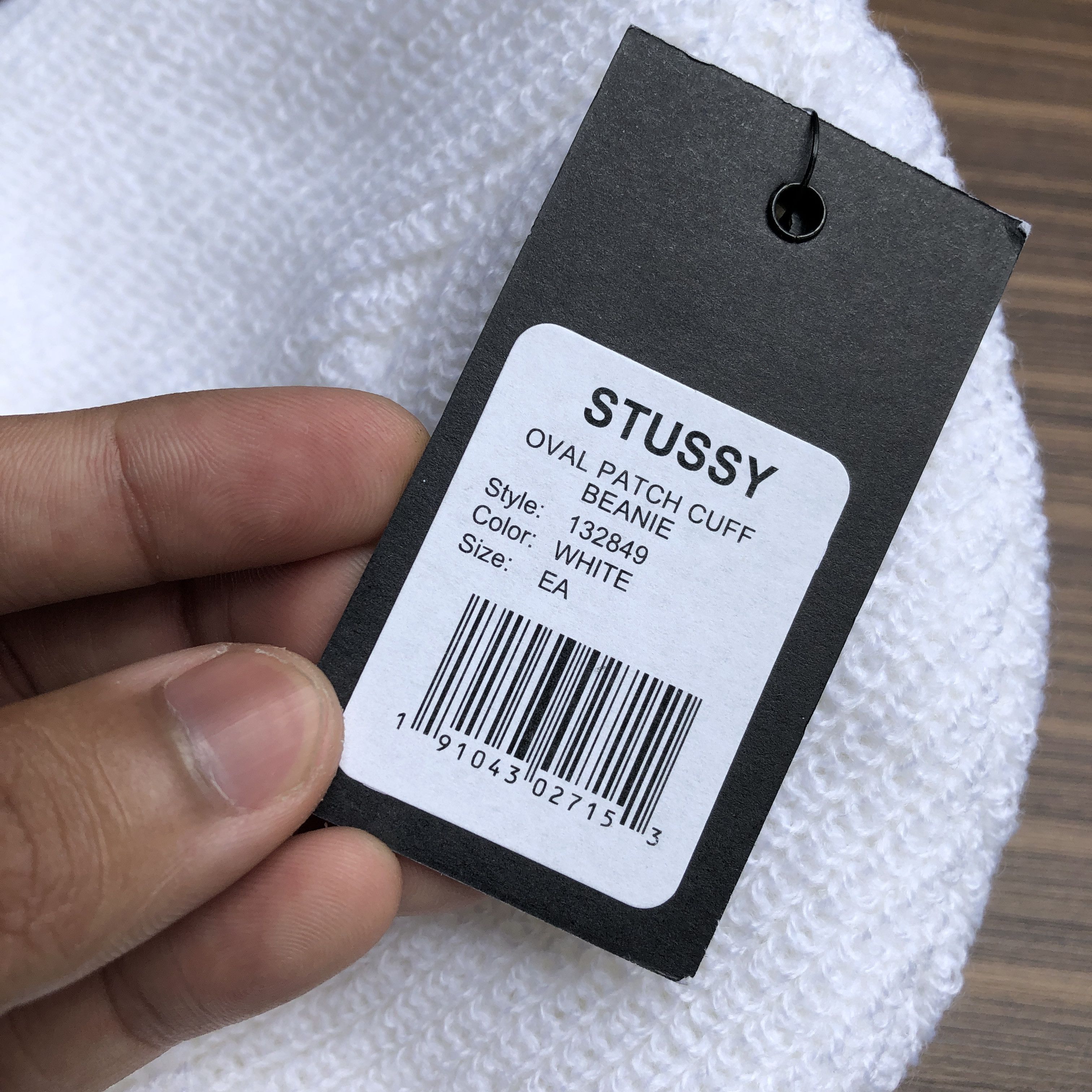 Stussy STUSSY BEANIE OVAL PATCH - WHITE Size ONE SIZE - 5 Thumbnail