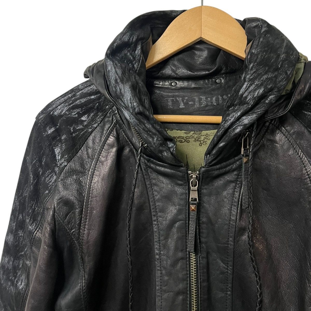 14th Addiction 14th addiction leather hood jacket Size US M / EU 48-50 / 2 - 2 Thumbnail