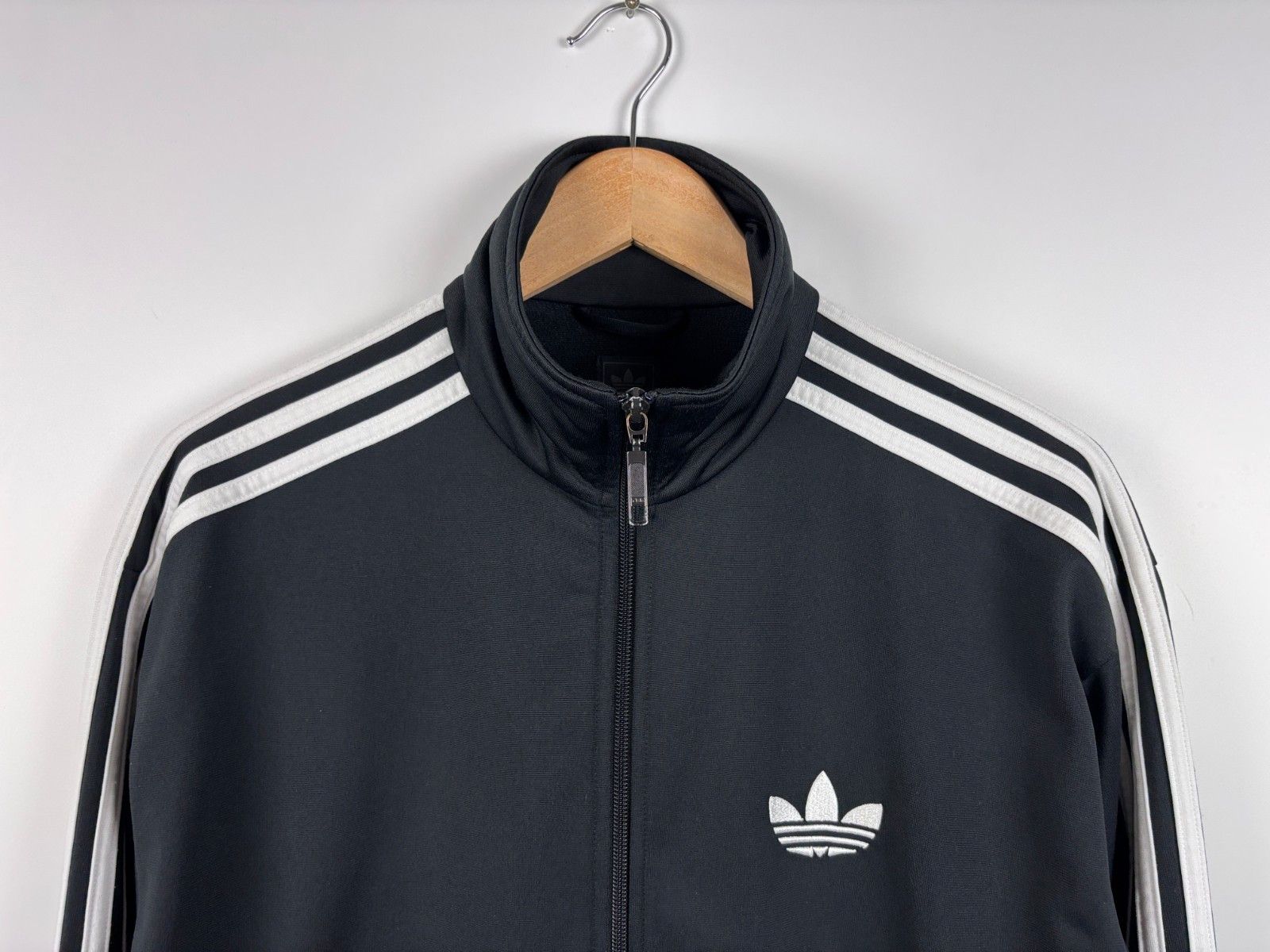 Adidas Vintage Adidas Trefoil Track Zip Jacket Black Mens Size M Size US M / EU 48-50 / 2 - 2 Thumbnail
