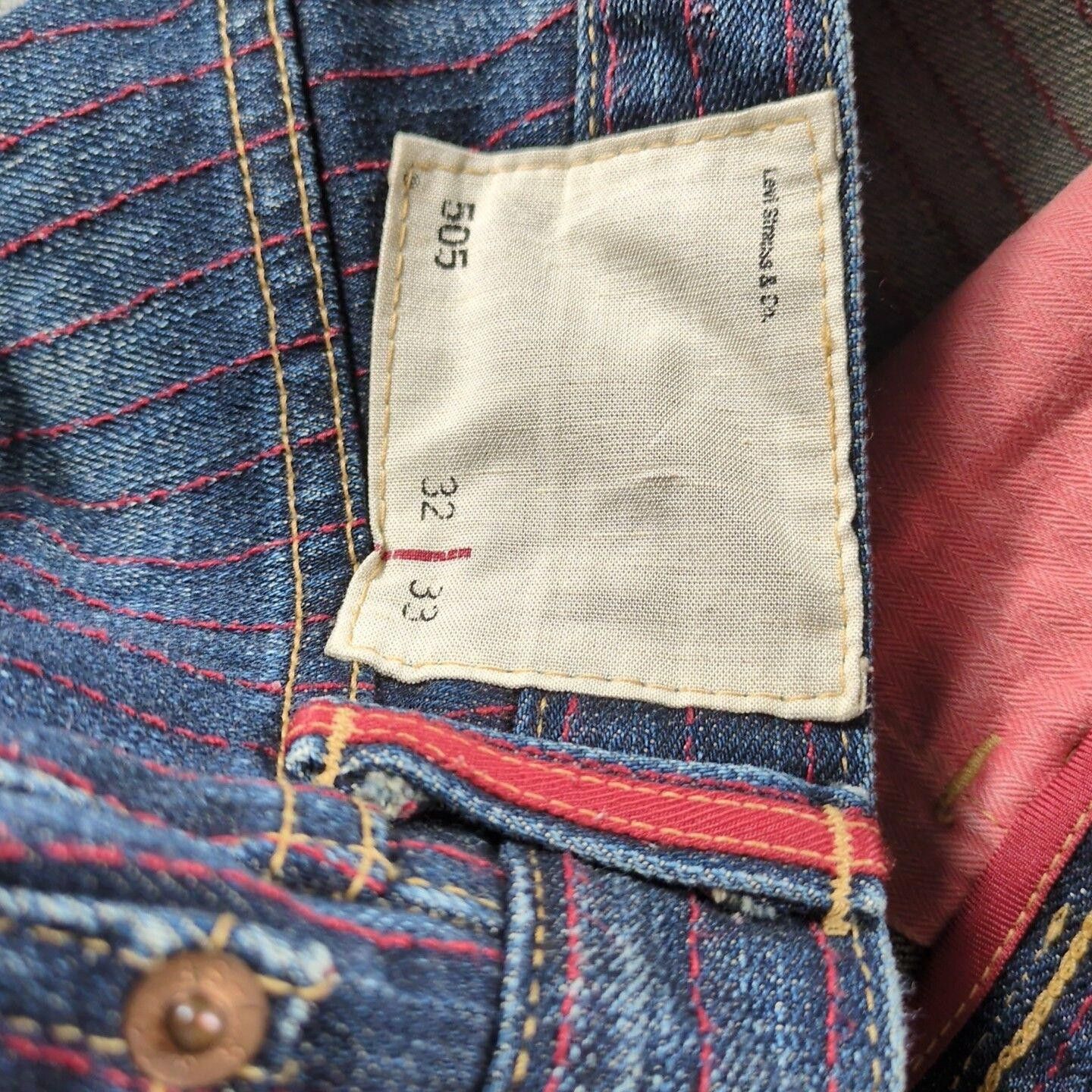 Levi's Levi’s 505 Red Pinstripe Denim Jeans 32 x 33 Japan Selvedge Size US 32 / EU 48 - 2 Thumbnail