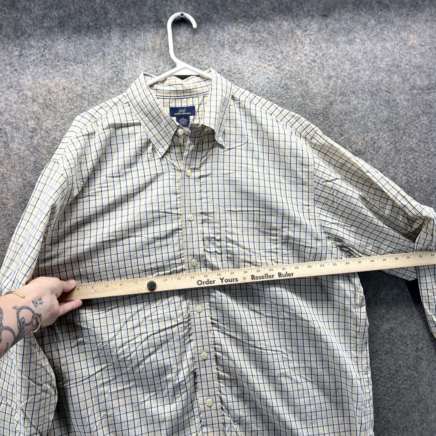 Brooks Brothers Brooks Brothers Shirt Mens XL Yellow Blue Check 346 Non Iron Cotton Long Sleeve Dress Shirt Mens XL Yellow Blue Check 346 Non Iron Cotton Long Sleeve Size US XL / EU 56 / 4 - 5 Thumbnail