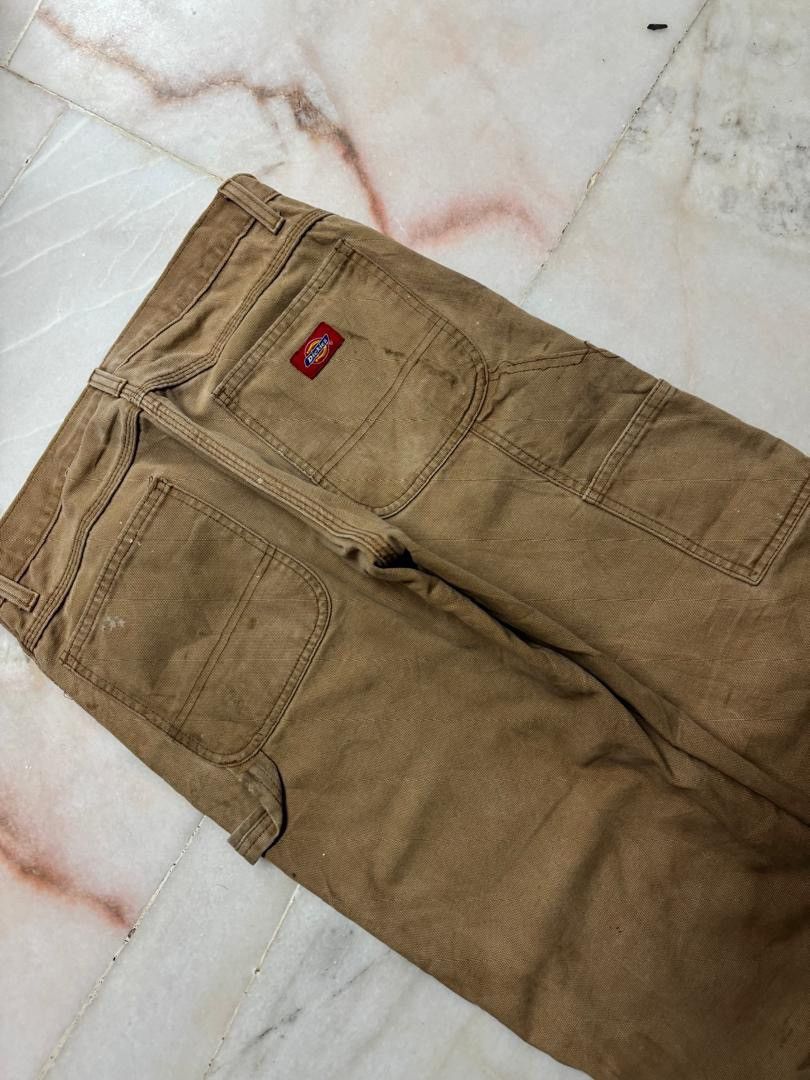 Dickies 💥CRAZY💥VTG DICKIES INSANE THRASHED DUCK WORKWEAR CARPENTER Size US 29 - 16 Thumbnail