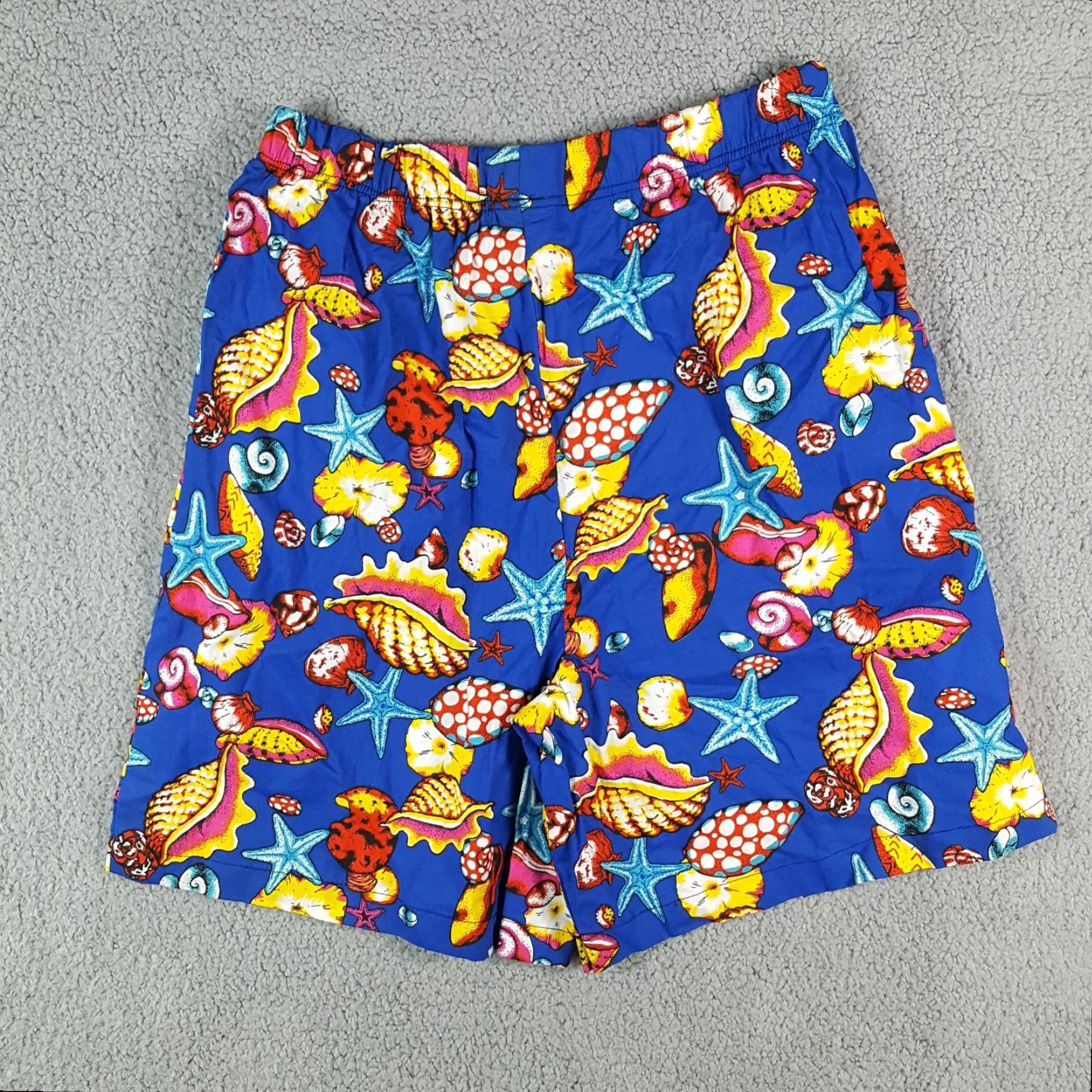 Vintage VINTAGE 80s Infinity Chic High Waist Beach Shorts Size Large Blue Relaxed AOP Mens Size 36" / US 14 / IT 50 - 5 Thumbnail