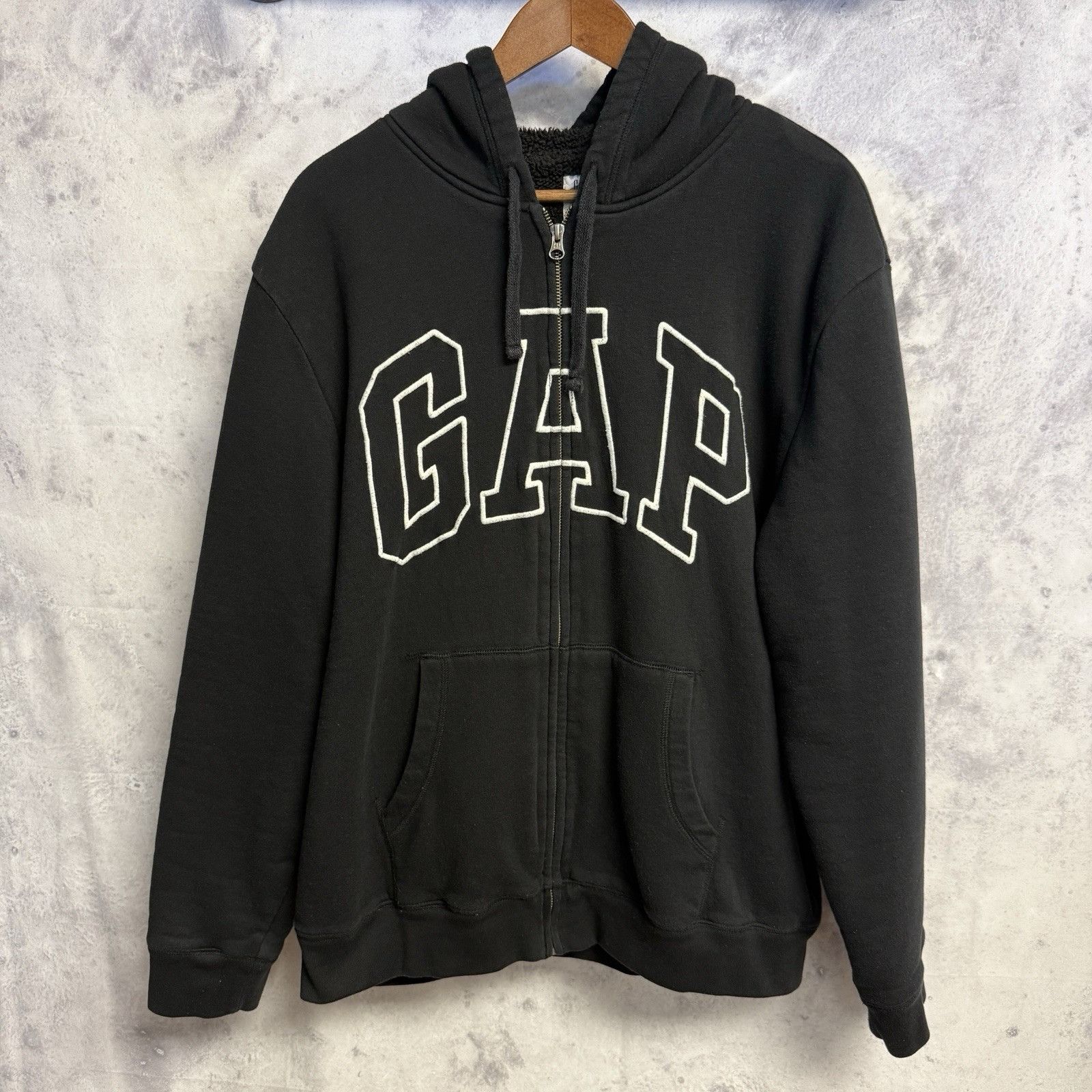 Gap Gap Hoodie Sweatshirt Mens XL Black Lined Embroidered Size US XL / EU 56 / 4 - 1 Thumbnail