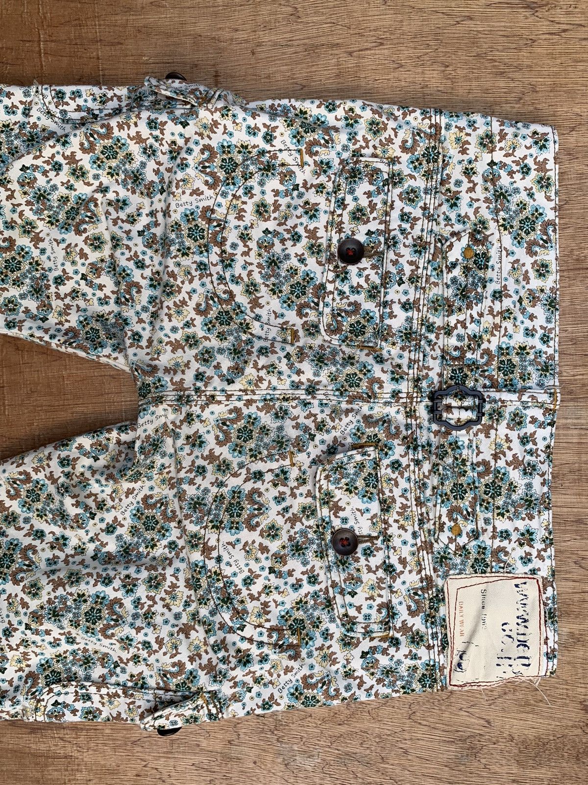 Japanese Brand Betty Smith Origin Is Kojima Streching Fullprint Cargo Pant Size 29" - 11 Thumbnail