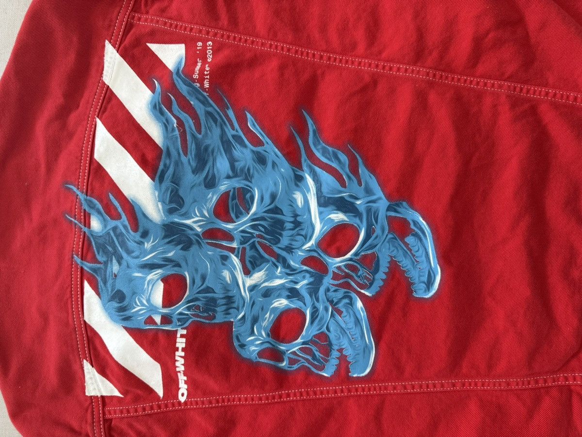 Off-White Off-White Red Denim Jacket Blue Skull Graphic Back Size US S / EU 44-46 / 1 - 12 Thumbnail