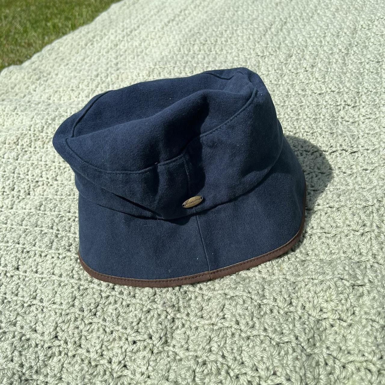 Liz Claiborne Y2k Liz Claiborne canvas navy blue bucket hat brown trim Size ONE SIZE - 3 Thumbnail