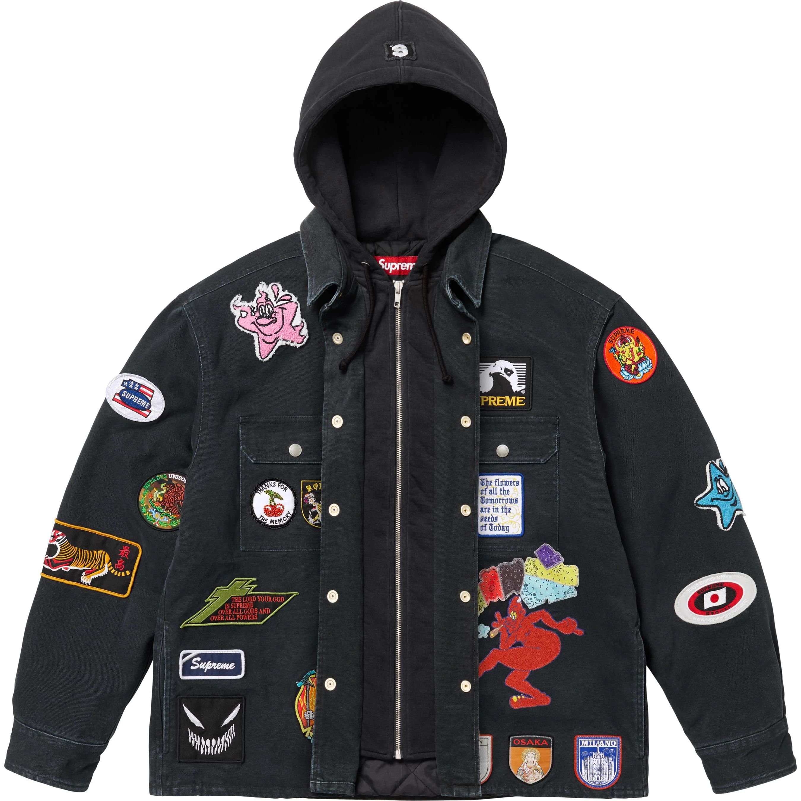 Supreme Supreme Patches Hooded Zip Up Shirt Size US L / EU 52-54 / 3 - 2 Thumbnail