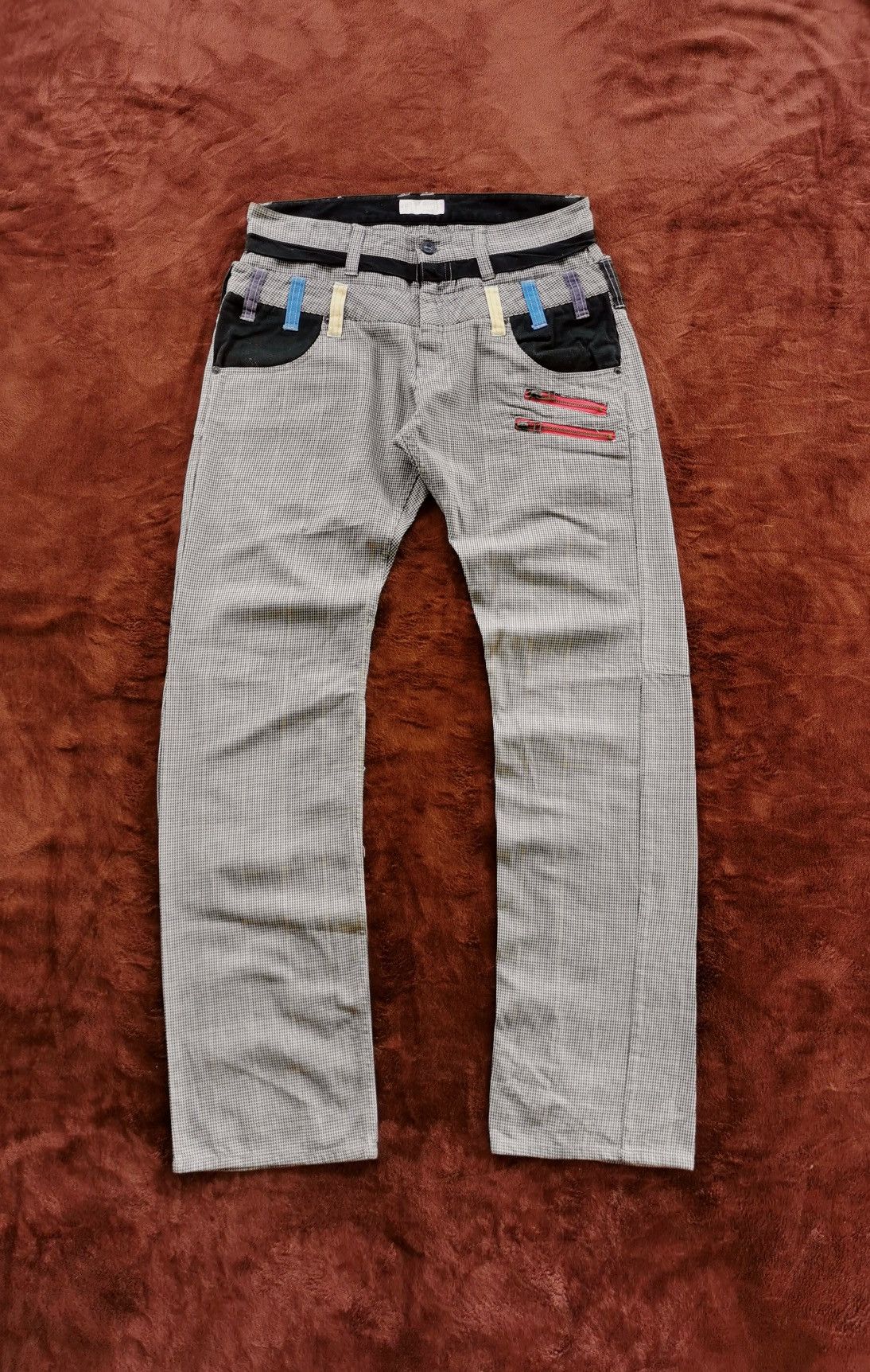 5351 POUR LES HOMMES Double-waist Root Three rainbow checkered pants Size US 32 / EU 48 - 1 Thumbnail