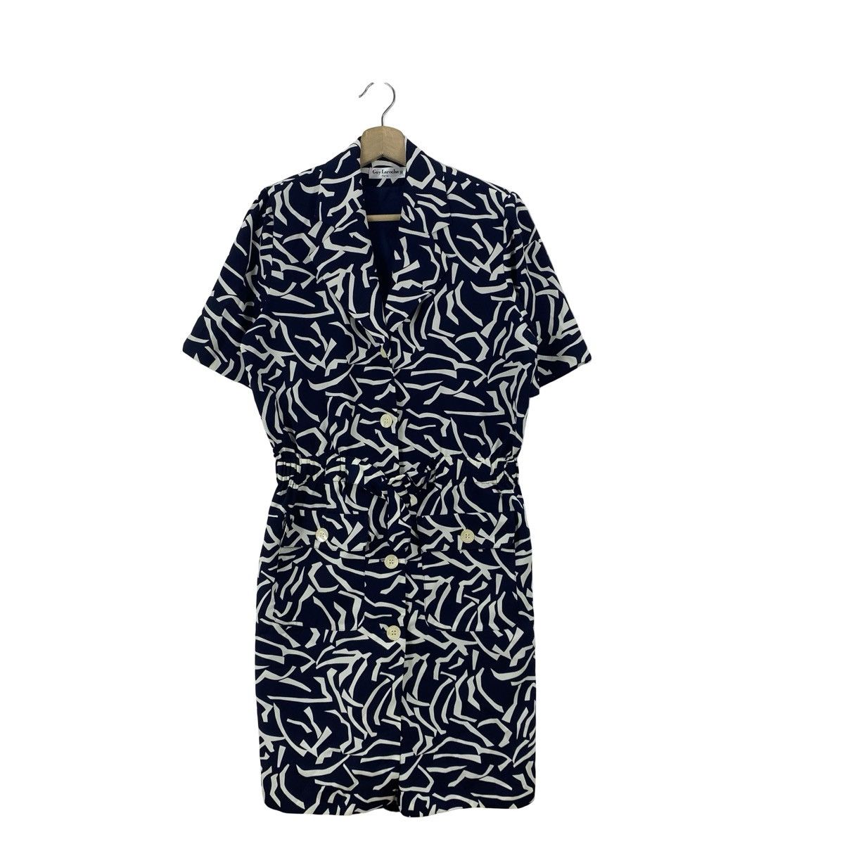 Vintage Vintage GUY LAROCHE Paris Abstract Print Shirt Dress Size M / US 6-8 / IT 42-44 - 1 Thumbnail