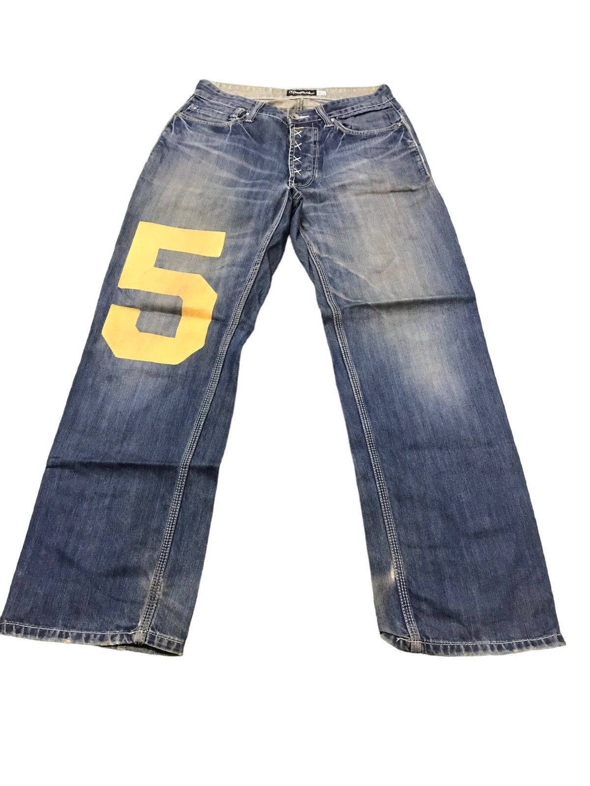 Japanese Brand × Vintage 🔥VERY RARE🔥REALBVOICE Fly Button Big Printed Jeans Size US 31 - 2 Thumbnail