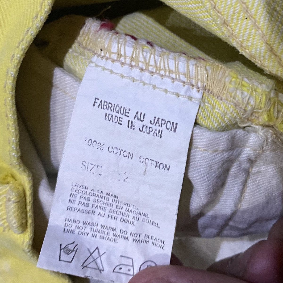 Yohji Yamamoto SS02 Runway Yellow Wash Jeans Size US 32 / EU 48 - 13 Thumbnail