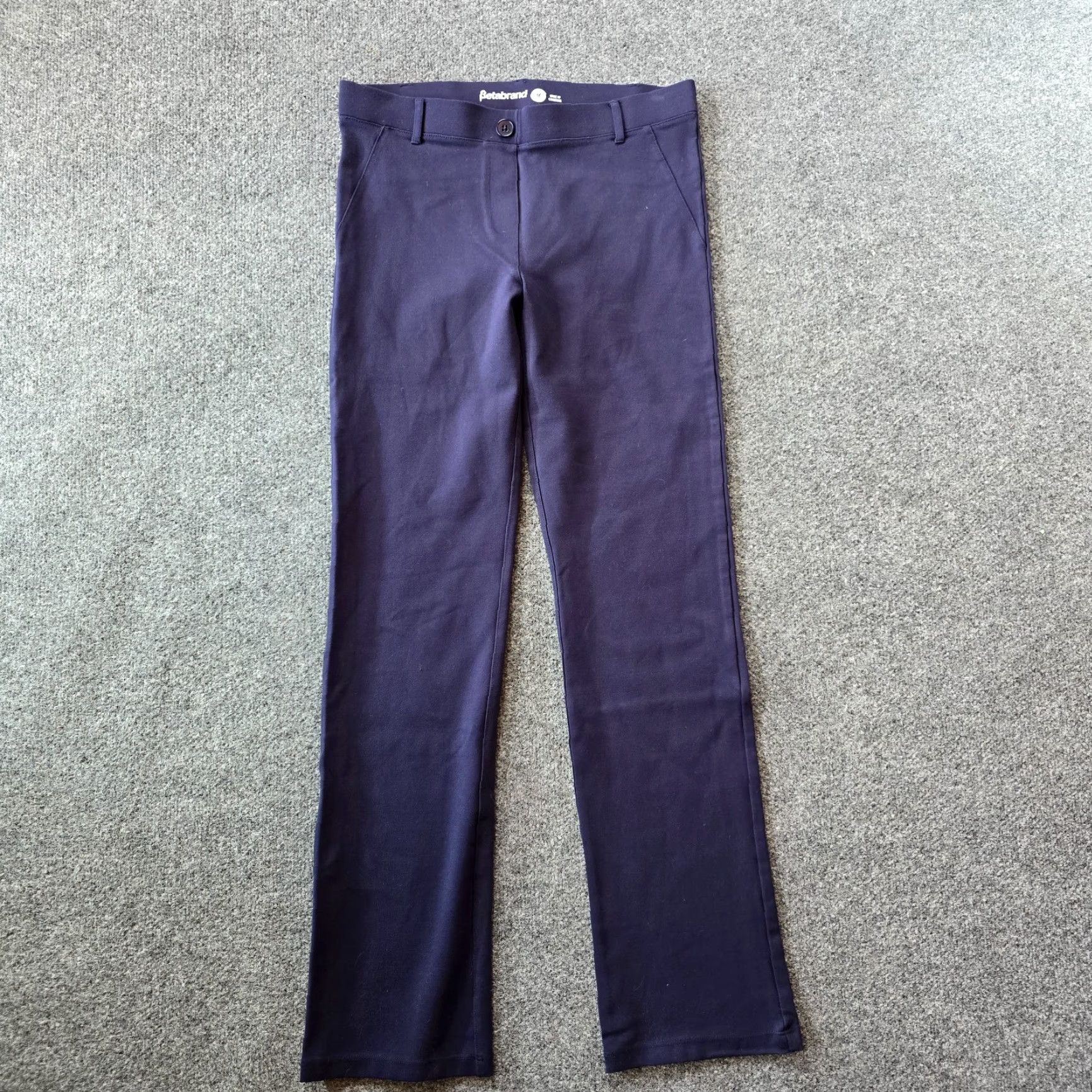 Vintage Betabrand Pants Womens Medium Blue Stretch Straight Leg Mid Rise Casual Career Dress Pants Mens? Size 24" / US 00 / IT 34 - 2 Thumbnail