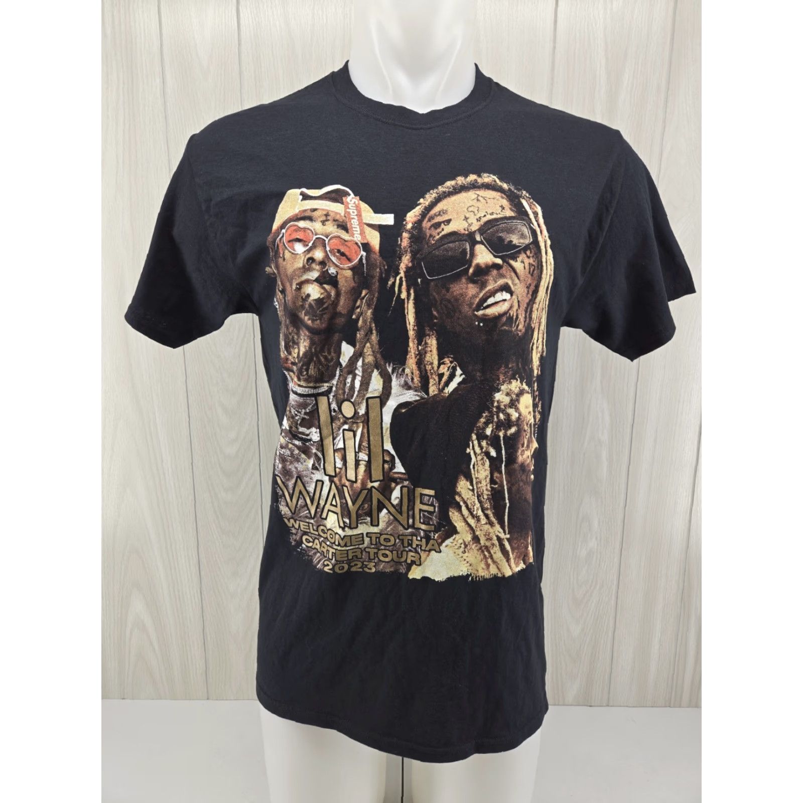 Fruit Of The Loom Lil Wayne Mens Medium Rapper 2023 Tour T-shirt Welcome To Tha Carter Tour Hip Hop Music Rap Shirt Men Black Cotton Knit Short Sleeve Round Neck Moto? Size US M / EU 48-50 / 2 - 2 Thumbnail
