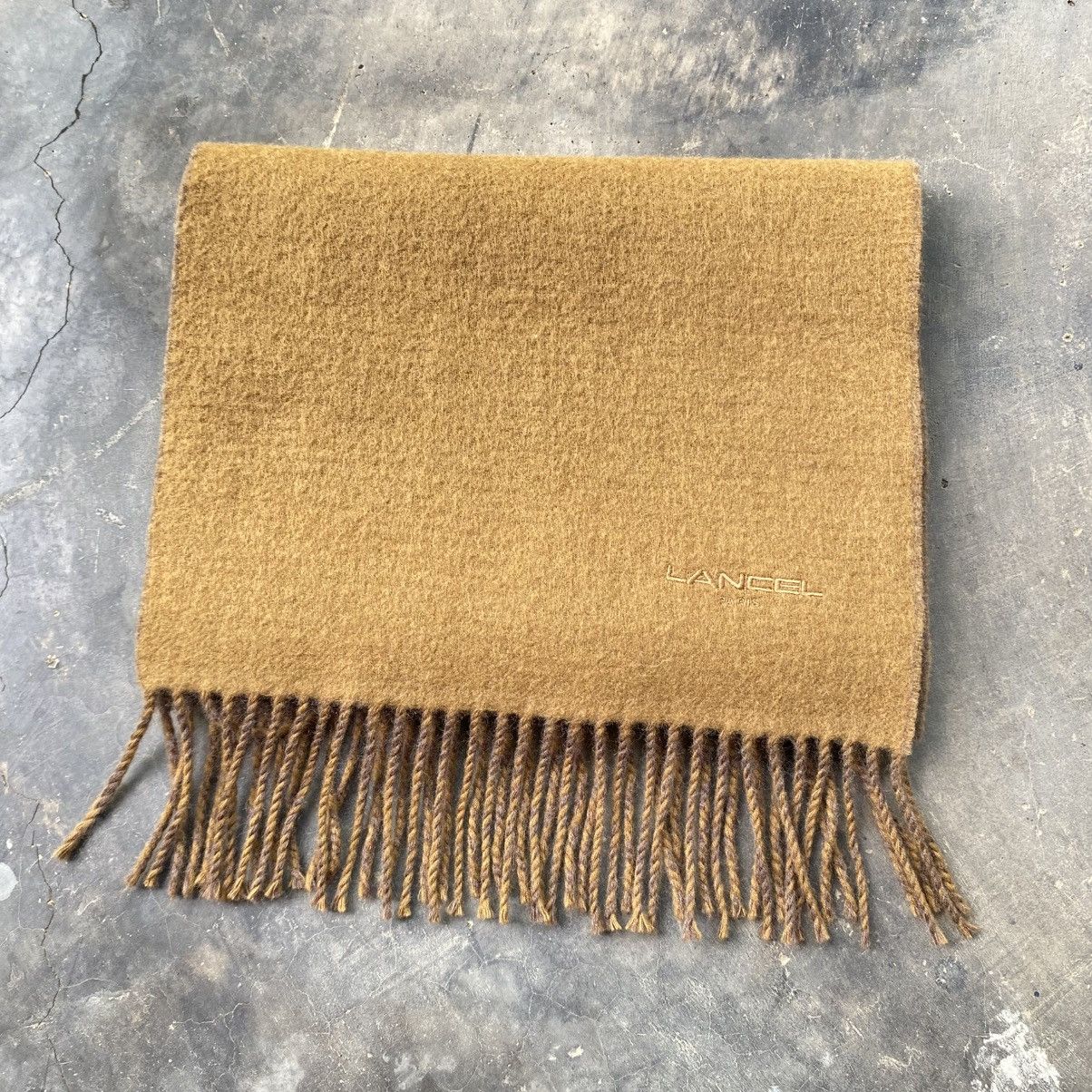 Lancel LANCEL Embroidered Edge Wool Scarf in Mocha & Taupe Size ONE SIZE - 14 Thumbnail