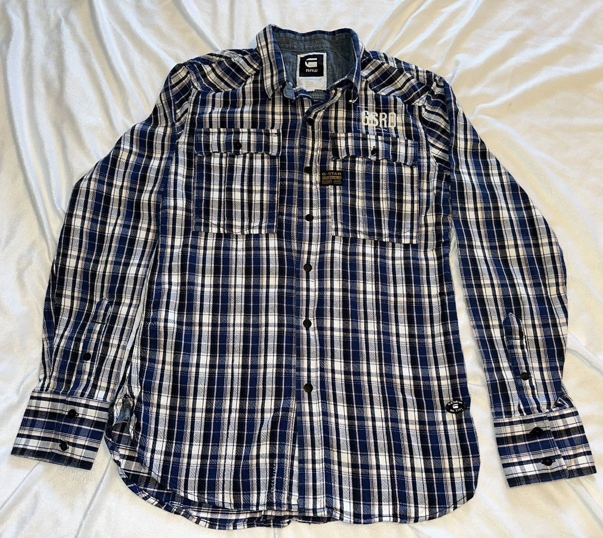 G-Star G-Star Raw Denim Men Casual L/S Shirt Blue Check-Size M Size US M / EU 48-50 / 2 - 1 Thumbnail