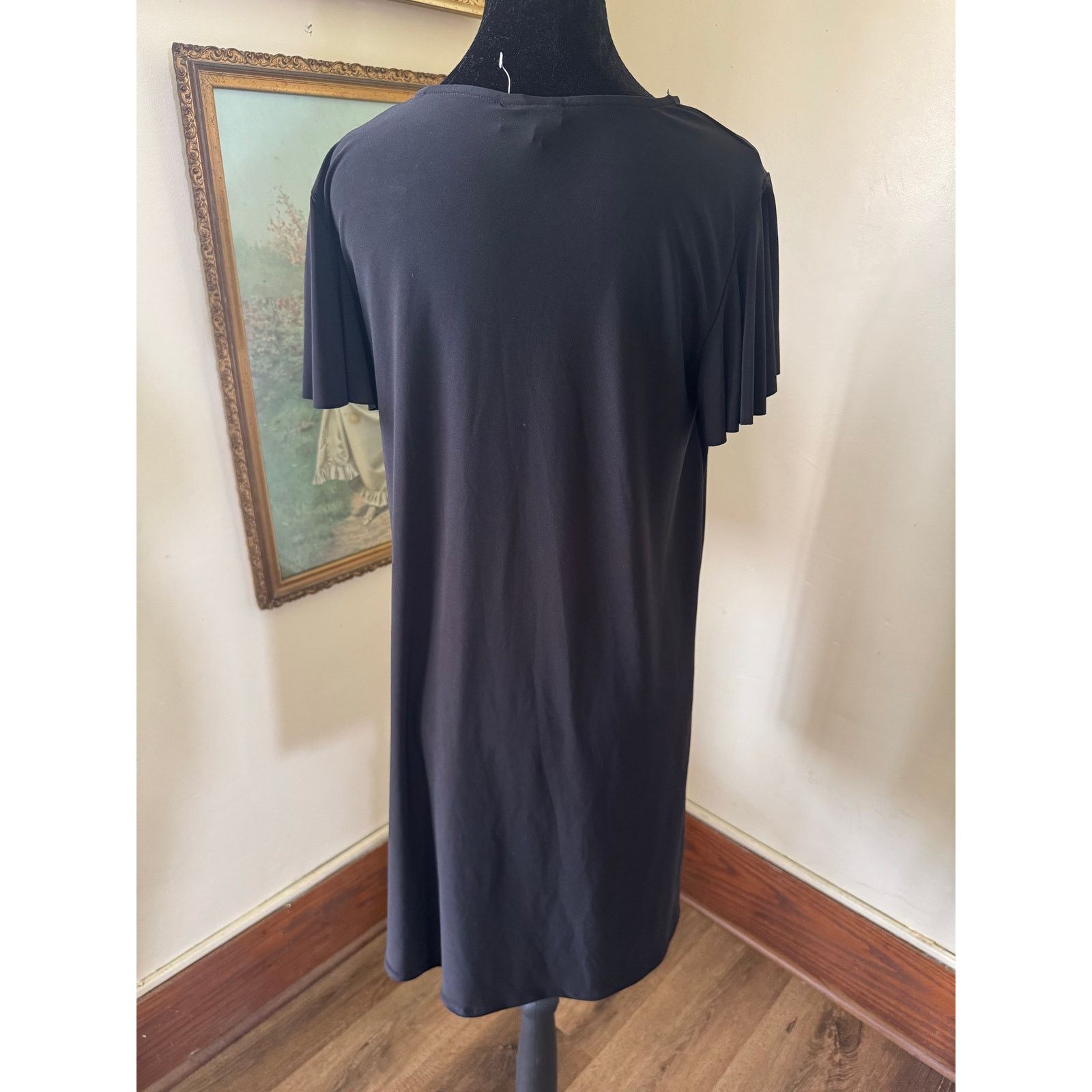 Nicole Miller NWT Nicole Miller Black Swing Dress Short Sleeve Stretch M Size M / US 6-8 / IT 42-44 - 3 Thumbnail