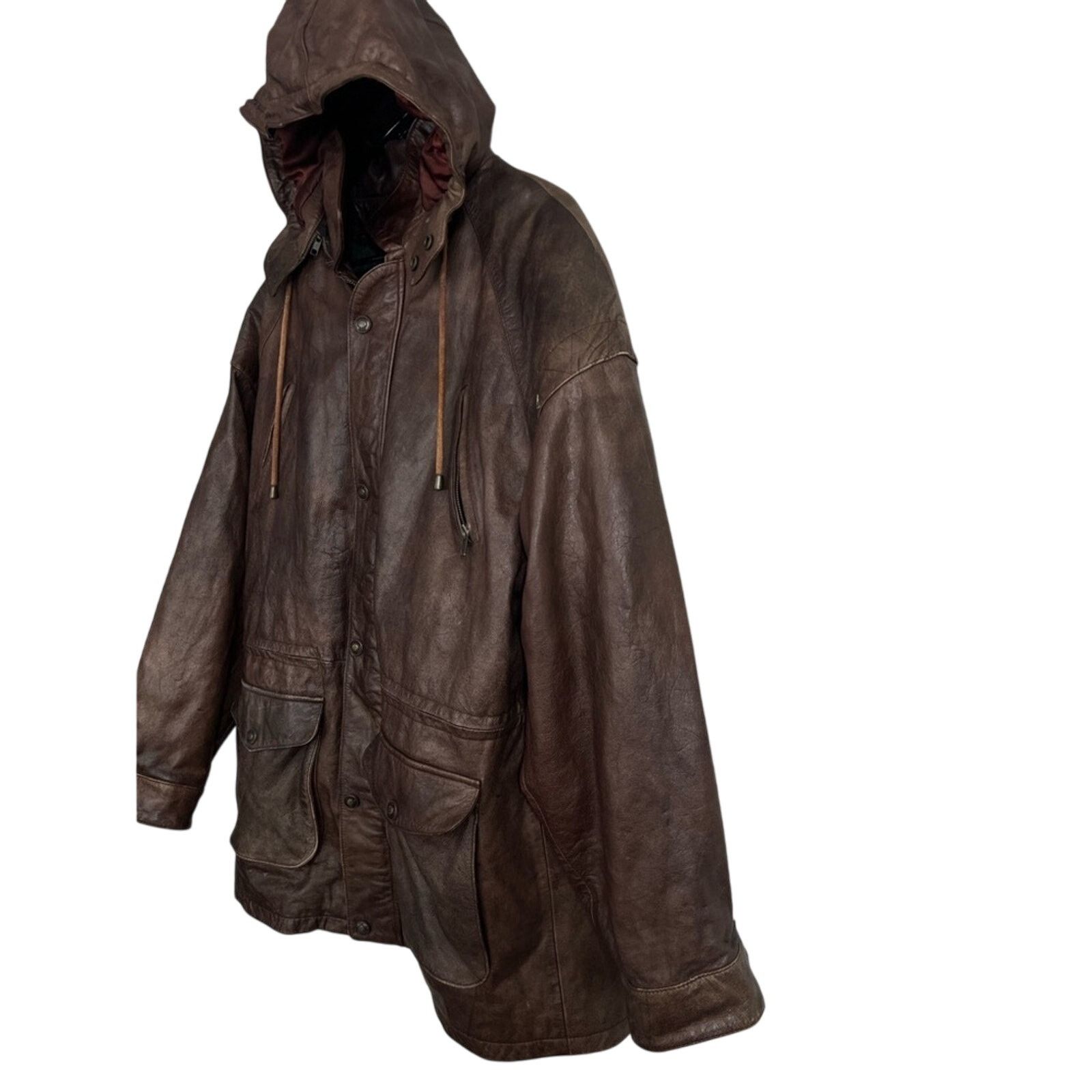 Wilsons Leather Vintage Adventure Bound Dark Brown Leather Jacket Heavy EUC Size US L / EU 52-54 / 3 - 3 Thumbnail