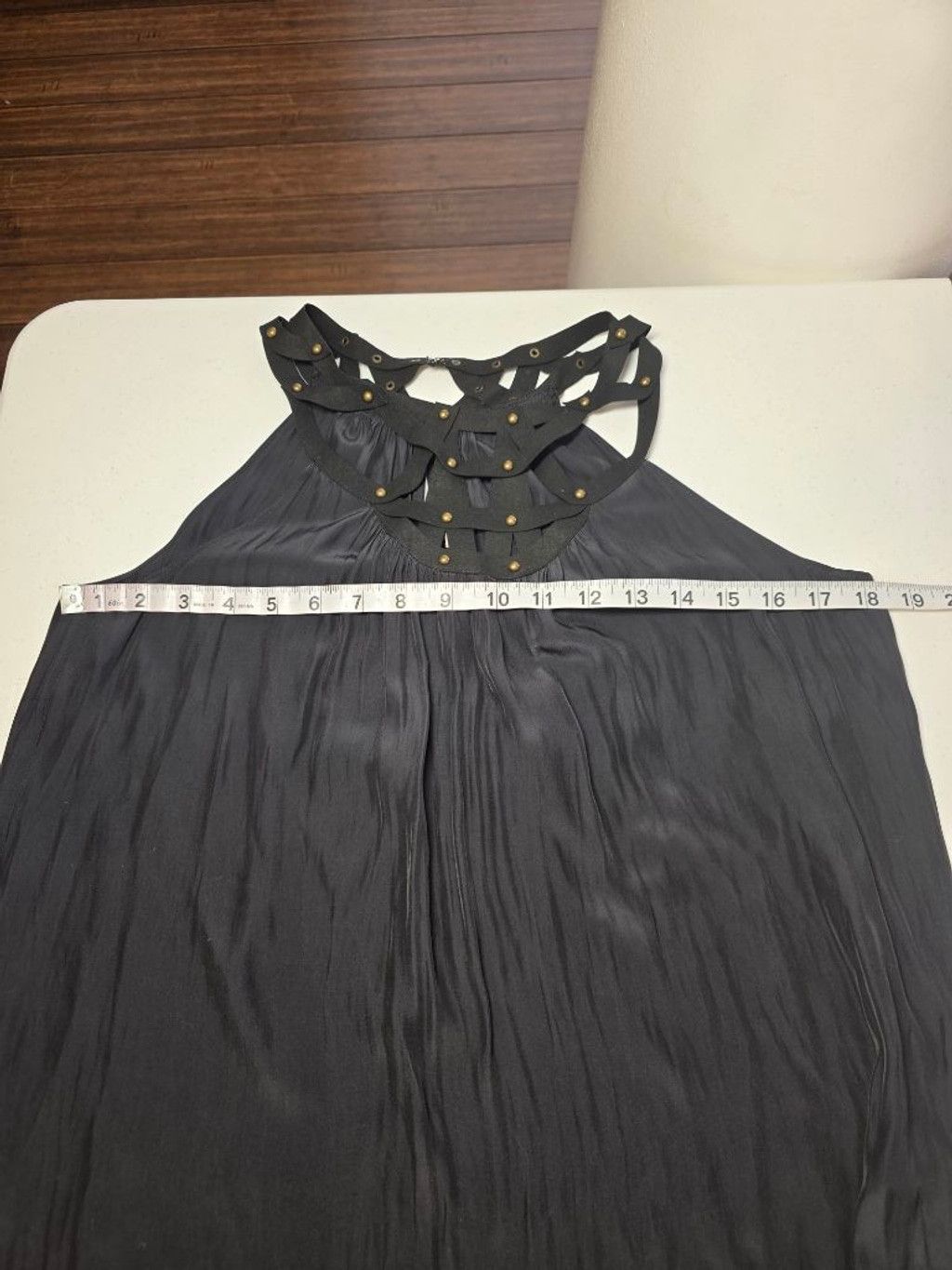 Ramy Brook Ramy Brook Black Studded Halter Top XS Silk Boho Luxe Statem Size XS / US 0-2 / IT 36-38 - 7 Thumbnail
