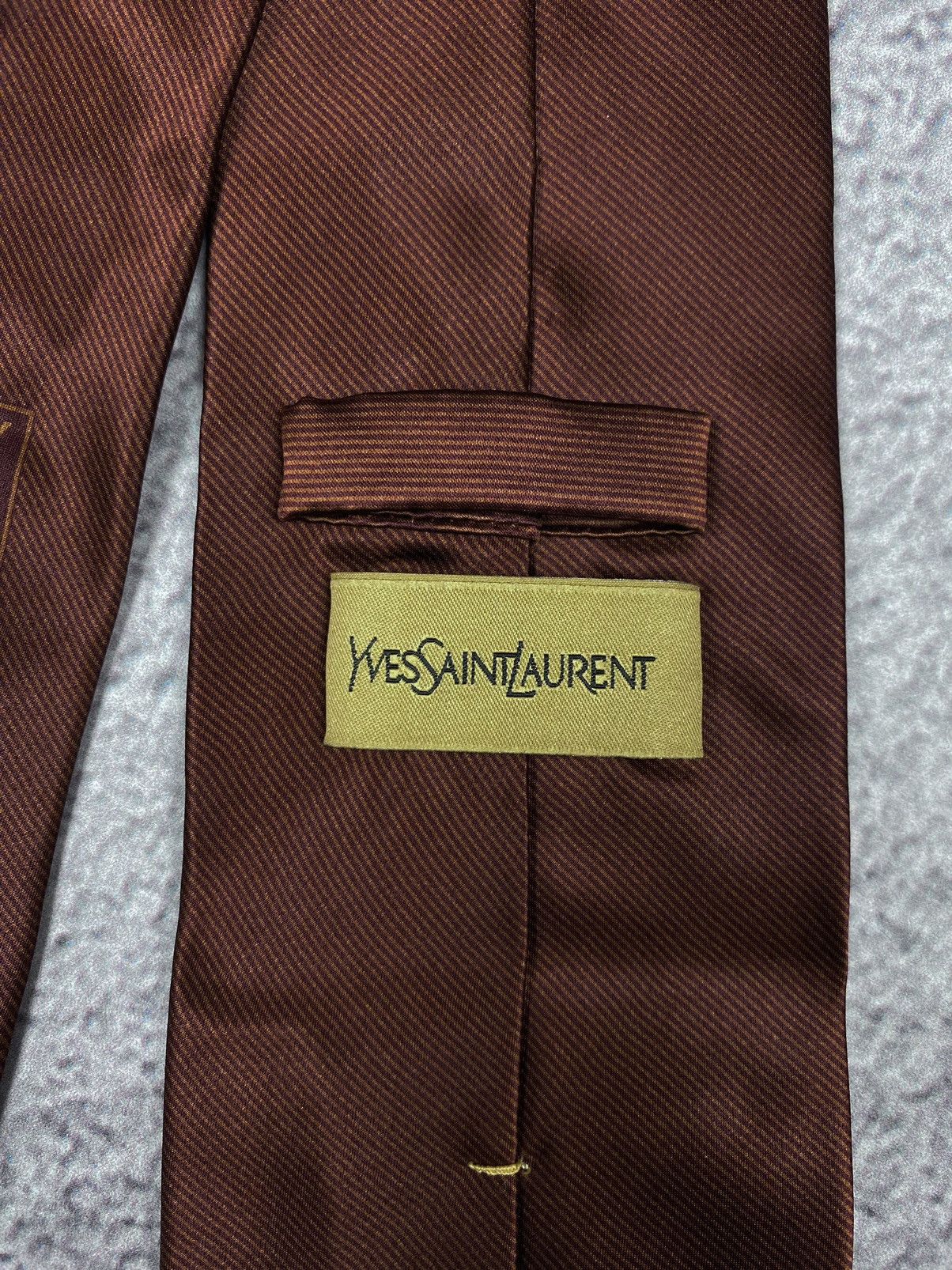 Vintage × Yves Saint Laurent Yves Saint Laurent Vintage YSL Big Logo Silk Tie Size ONE SIZE - 5 Thumbnail