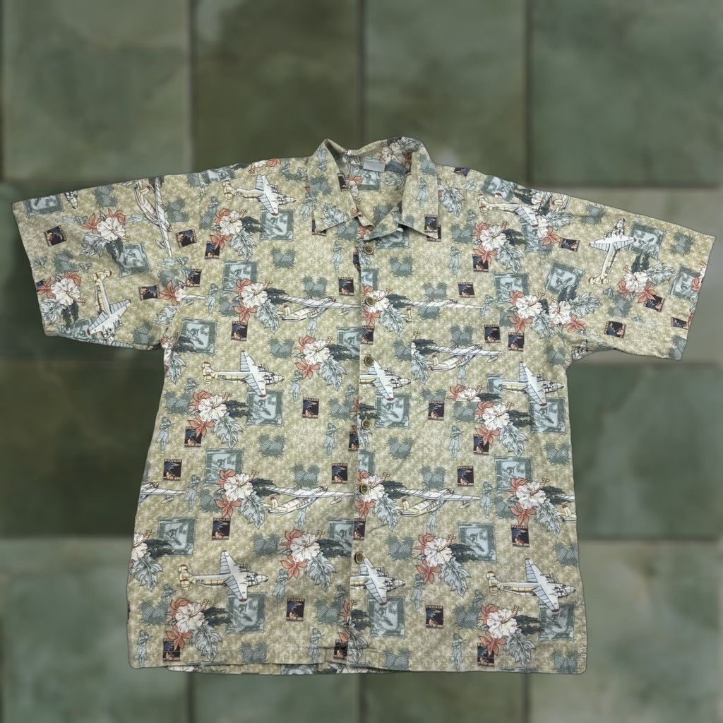 Ocean Pacific VINTAGE Ocean Pacific Sport Button Up Shirt Adult XL Tropical Island Planes Y2K Size US XL / EU 56 / 4 - 1 Thumbnail