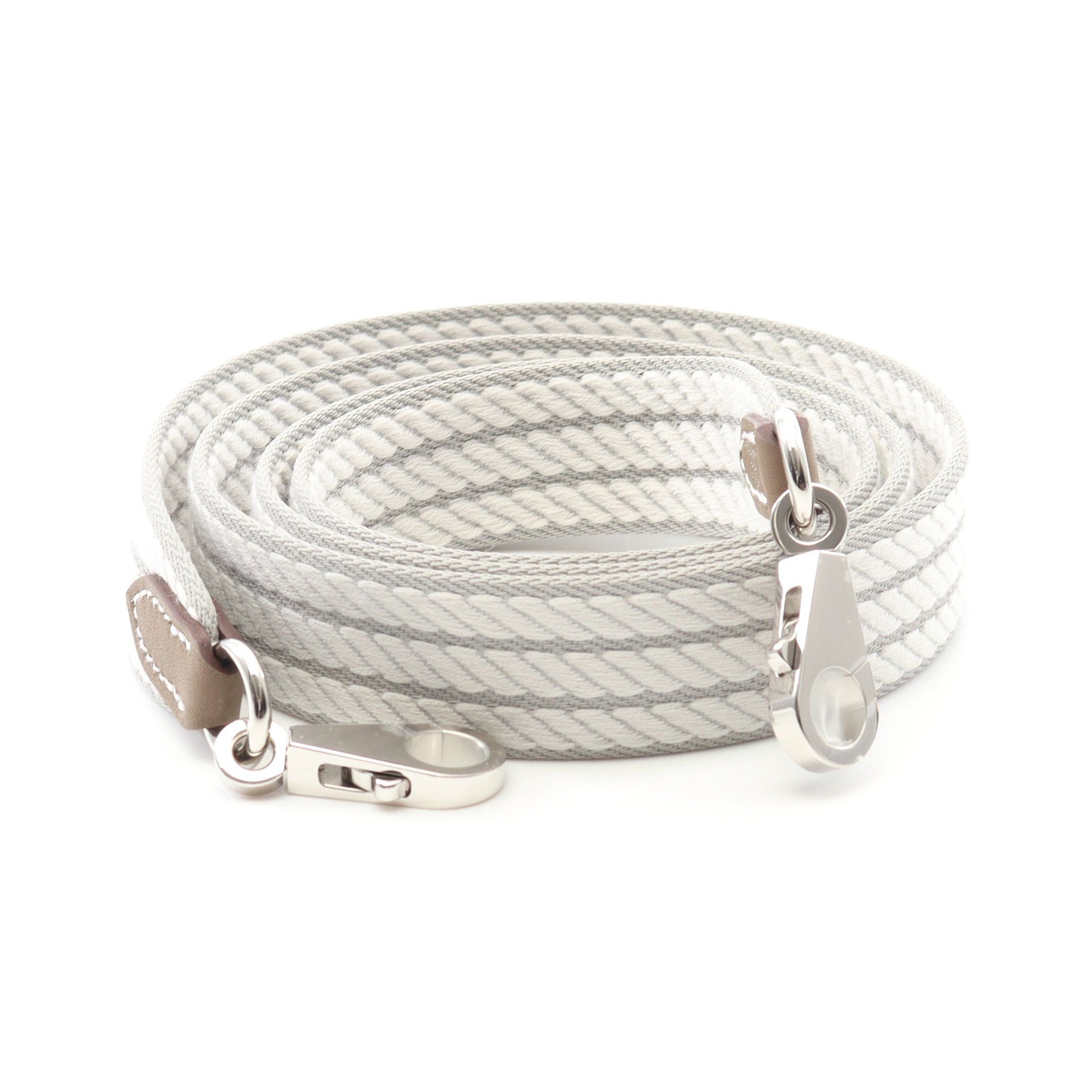 Hermes Hermes Sangle Cordage Gris Perle Etoupe Shoulder Strap Toile Militaire Veau Swift Gray Brown Silver Hardware K Stamp Size ONE SIZE - 1 Thumbnail