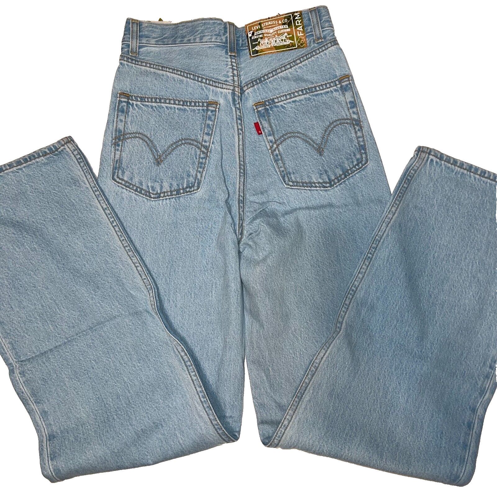 Levi's New Levi’s X Farm High Loose Women’s Jeans Parrot Size 23X31 Size 23" - 4 Thumbnail