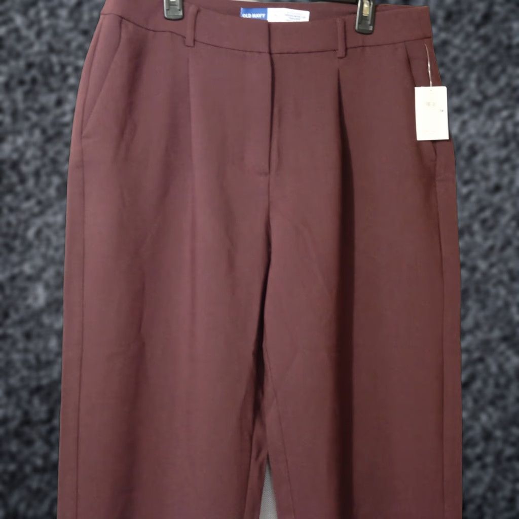 Old Navy VINTAGE Old Navy High-Rise Taylor Wide-Leg Trouser Pants Wine Womens 14 #H90-41 Size 36" / US 14 / IT 50 - 1 Thumbnail
