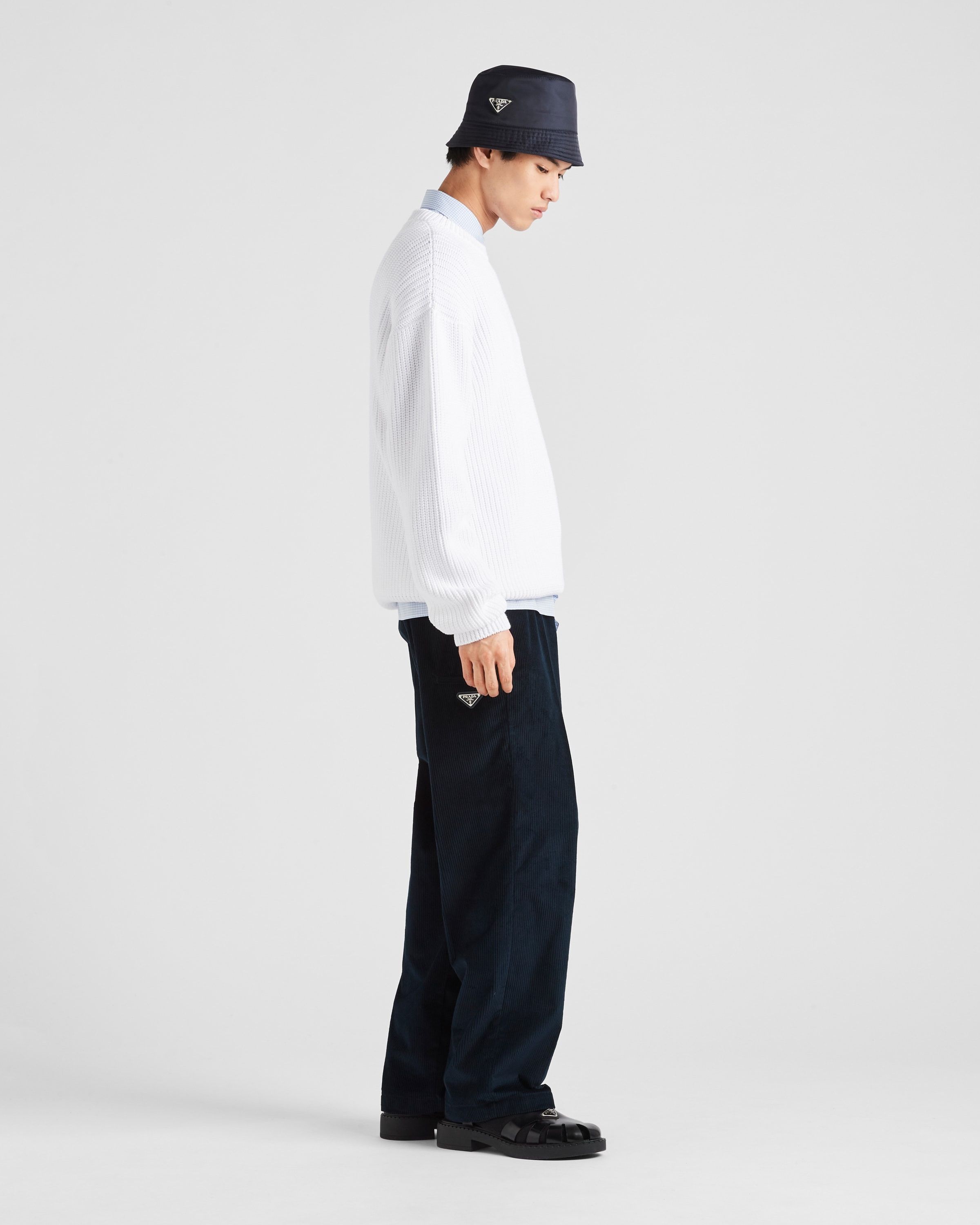 Prada o1la1rc1a0925 Corduroy Pants in Blue Size US 34 / EU 50 - 4 Thumbnail