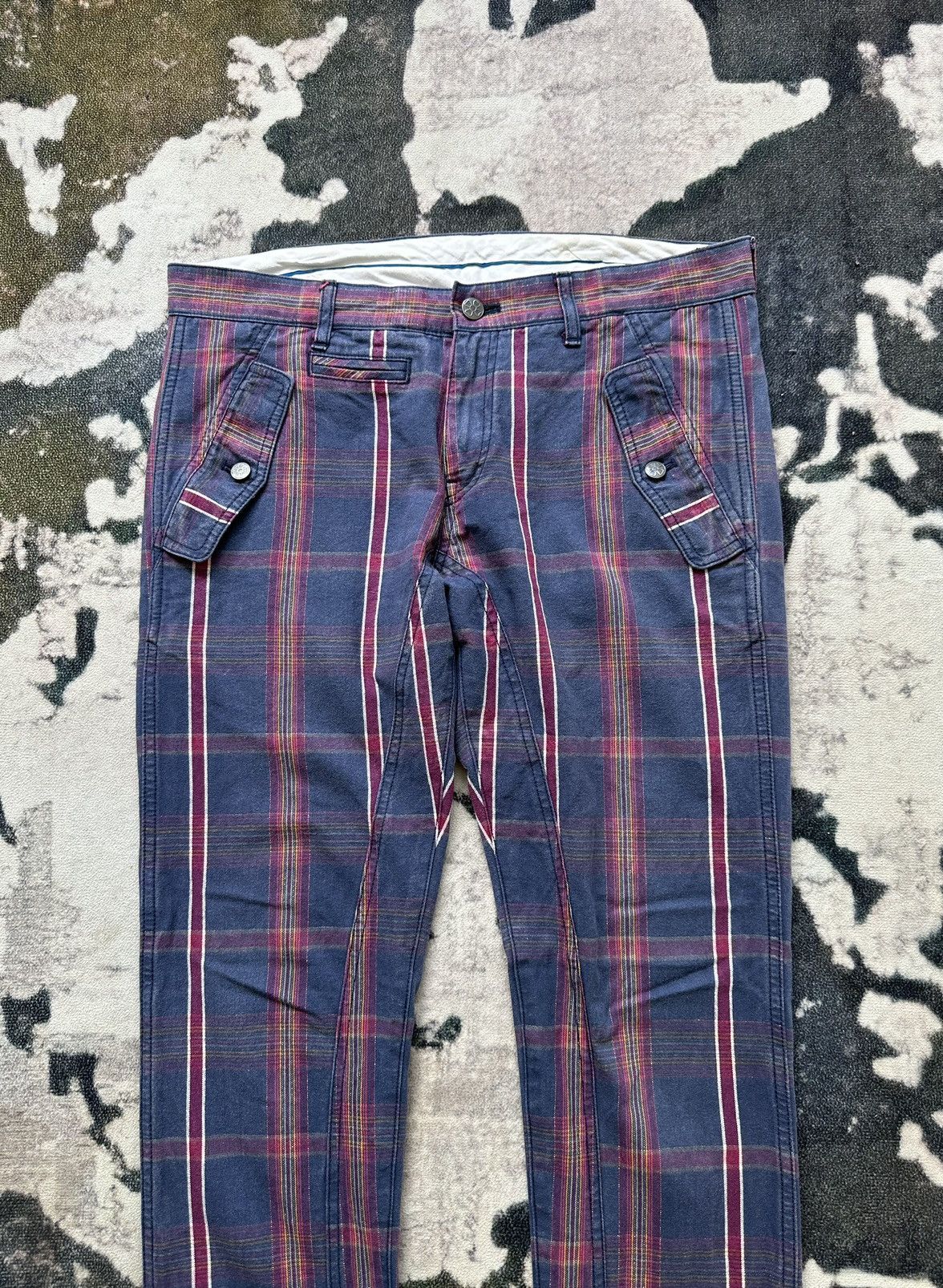 Hysteric Glamour 00's Ozone Rock punk rockabilly plaid 5 pocket pant Size US 33 - 3 Thumbnail
