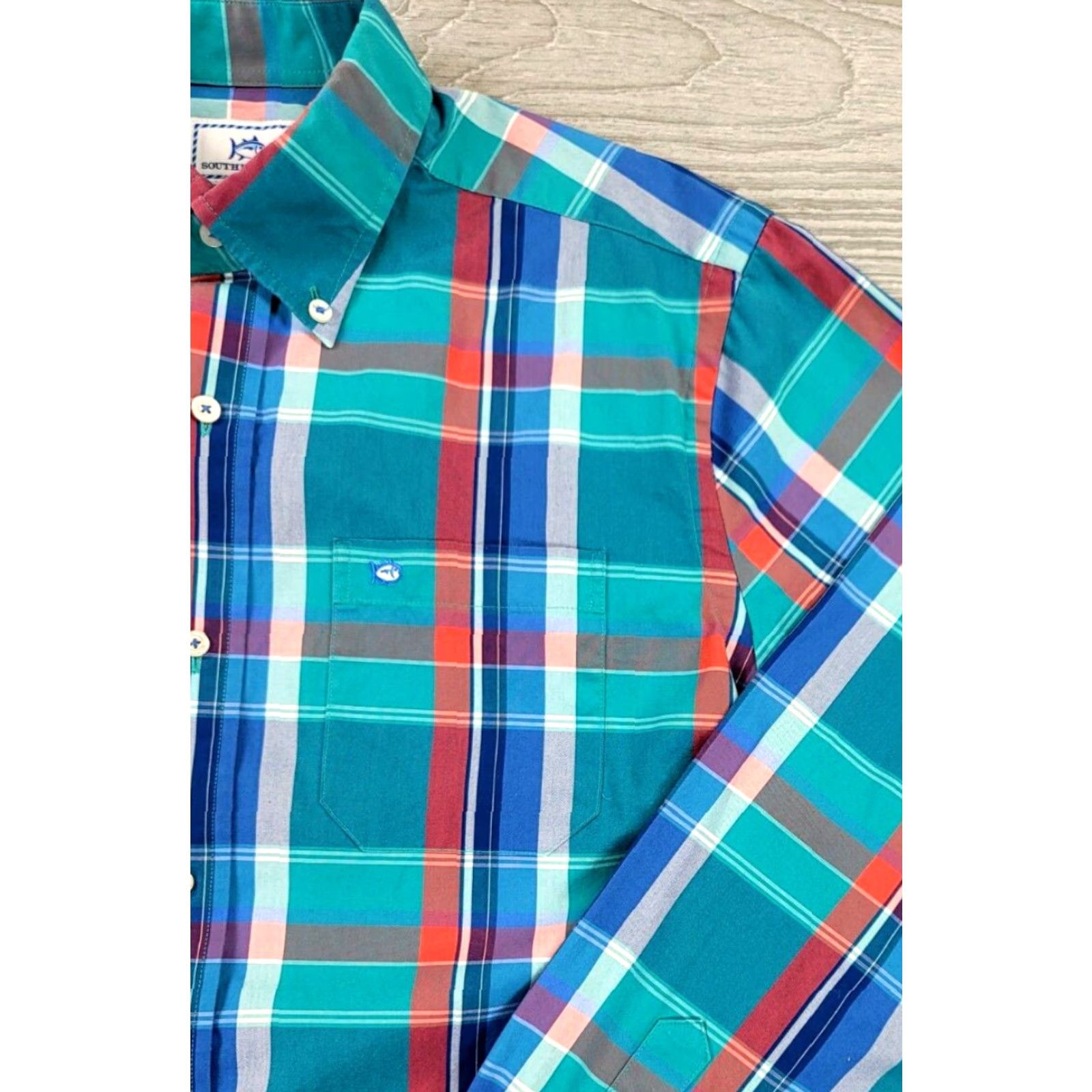 Southern Tide Southern Tide Shirt Mens Long Sleeve Plaid Button-Up Multicolor Teal S Classic Size US S / EU 44-46 / 1 - 3 Thumbnail