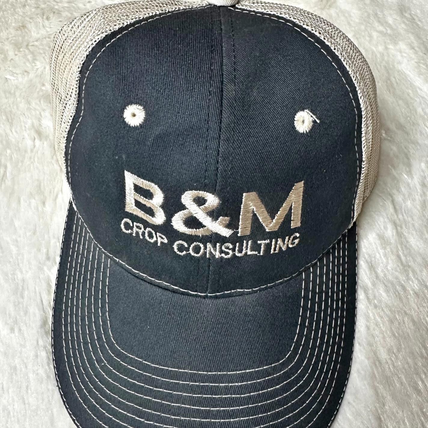 Designer B&M Crop Consulting Unisex Blue Trucker Hat Adjustable Mesh Size ONE SIZE - 3 Thumbnail