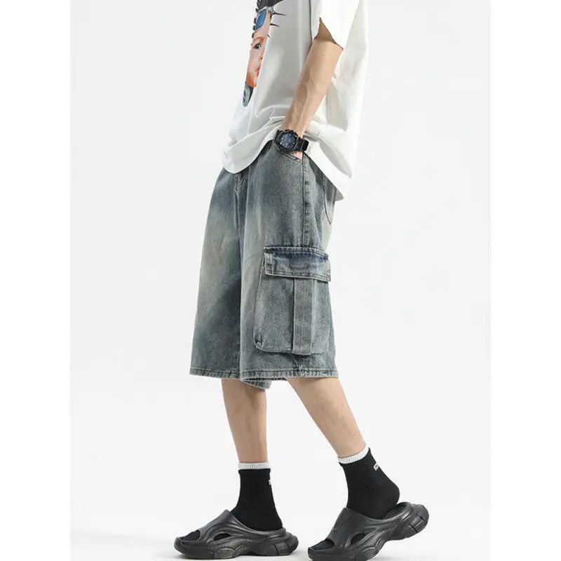 Japanese Brand × Jean Retro straight tube loose pocket denim shorts Size US 32 / EU 48 - 4 Thumbnail