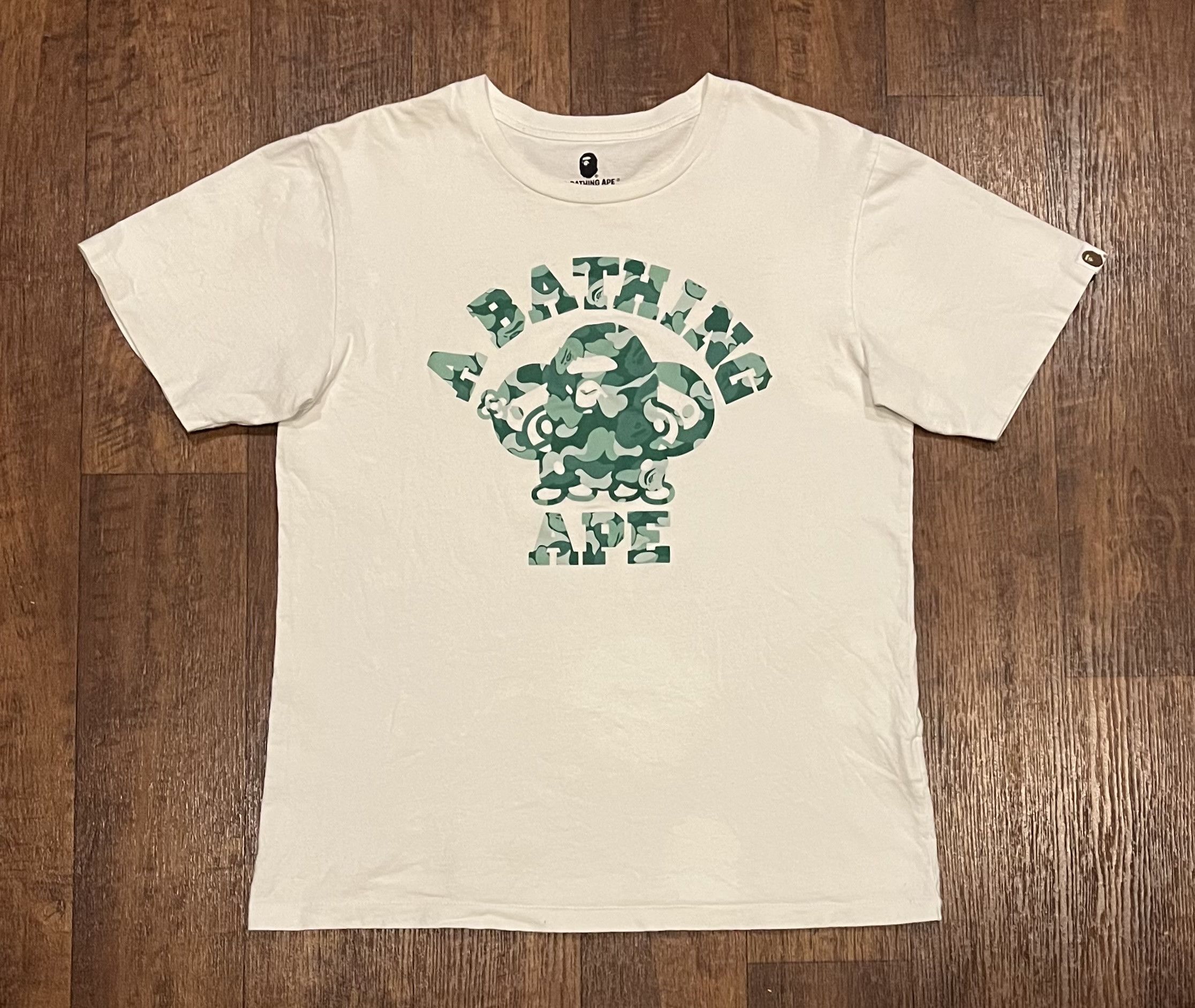 Bape Bape camo logo tee shirt Size US M / EU 48-50 / 2 - 1 Thumbnail